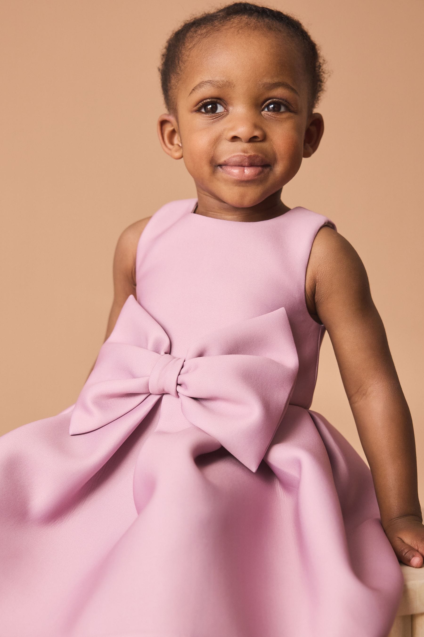 Bright Pink Bow Party Dress (3mths-7yrs)