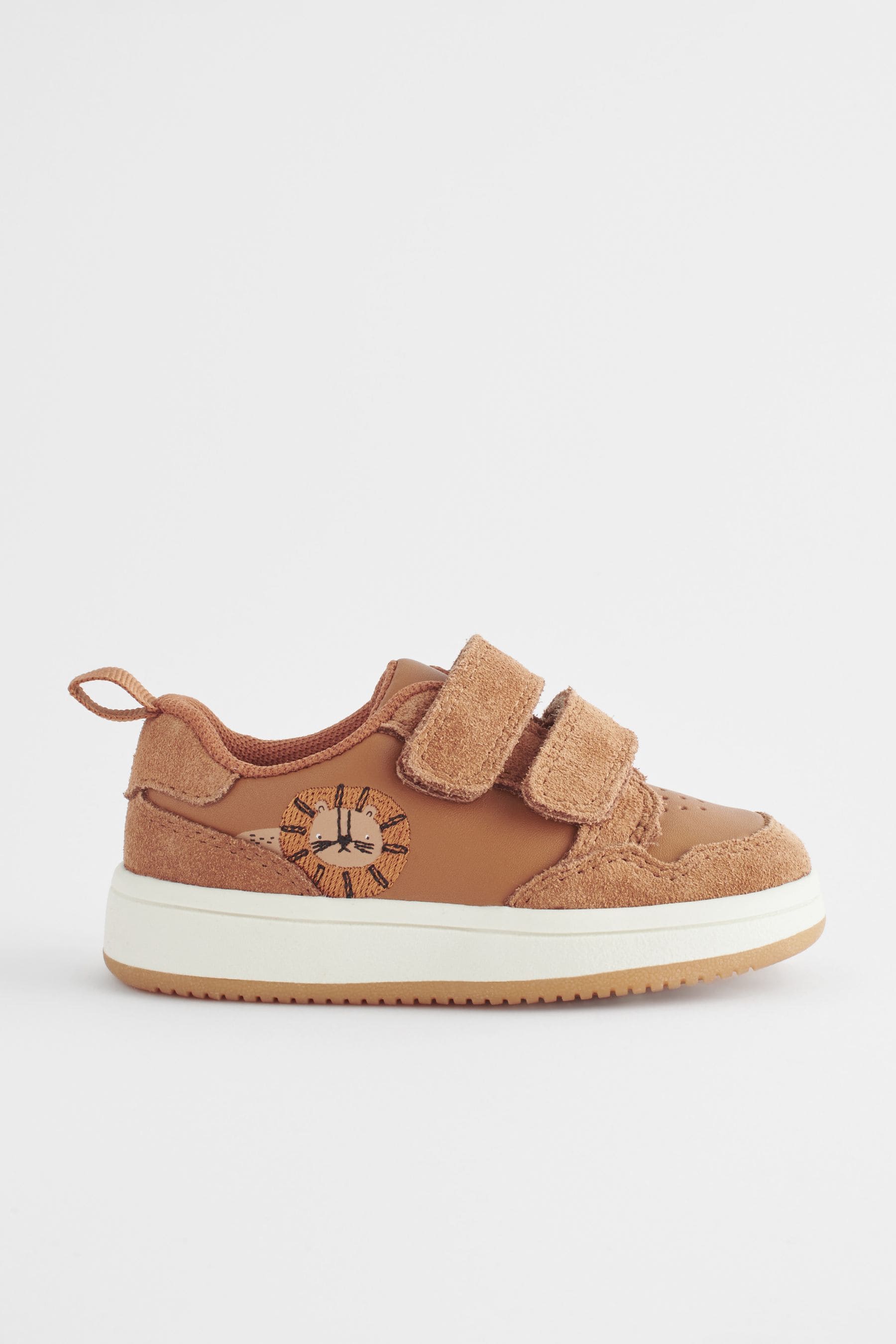 Tan Brown Baby Touch Fastening Leather First Walker Shoes