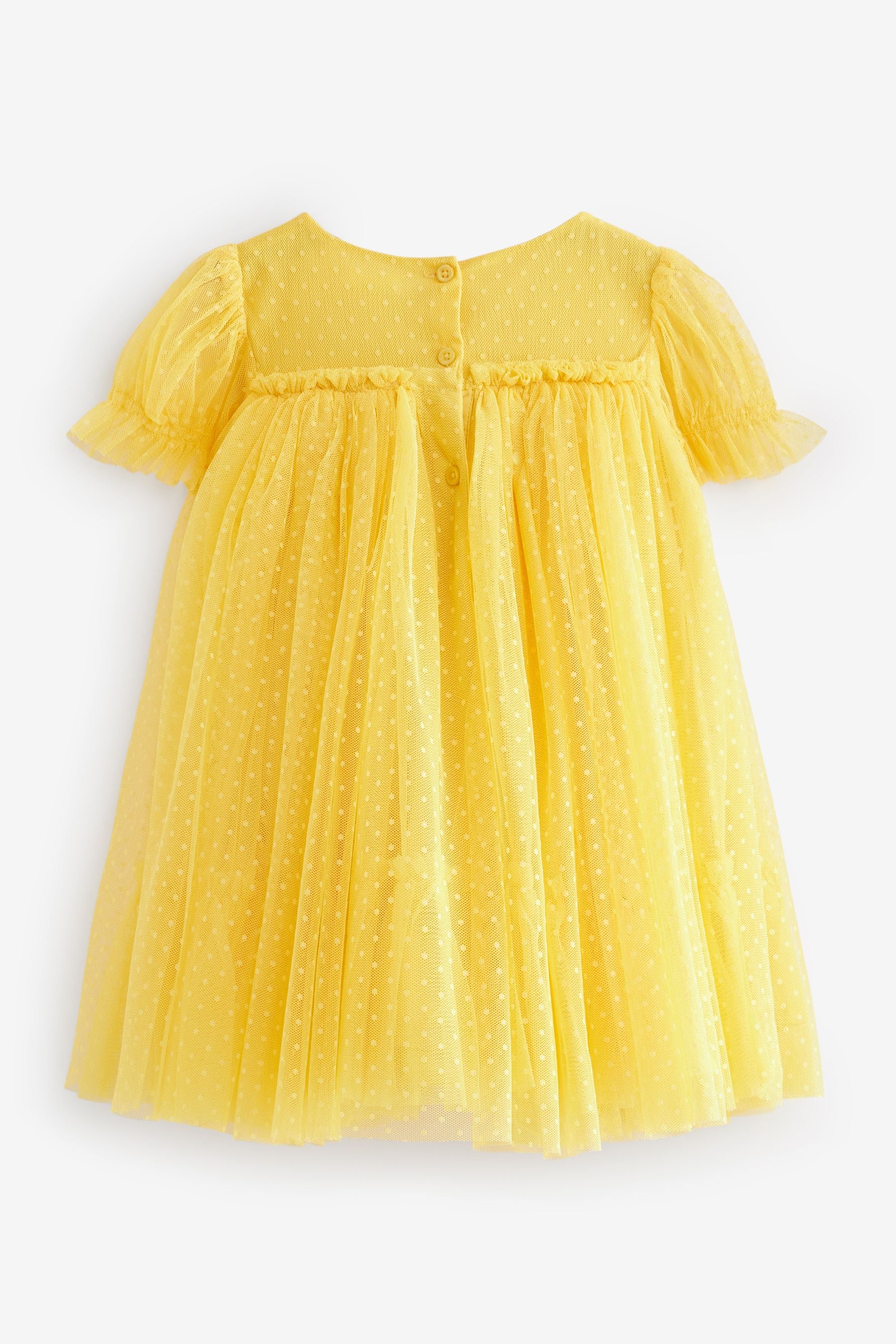 Yellow Mesh Party Dress (3mths-7yrs)