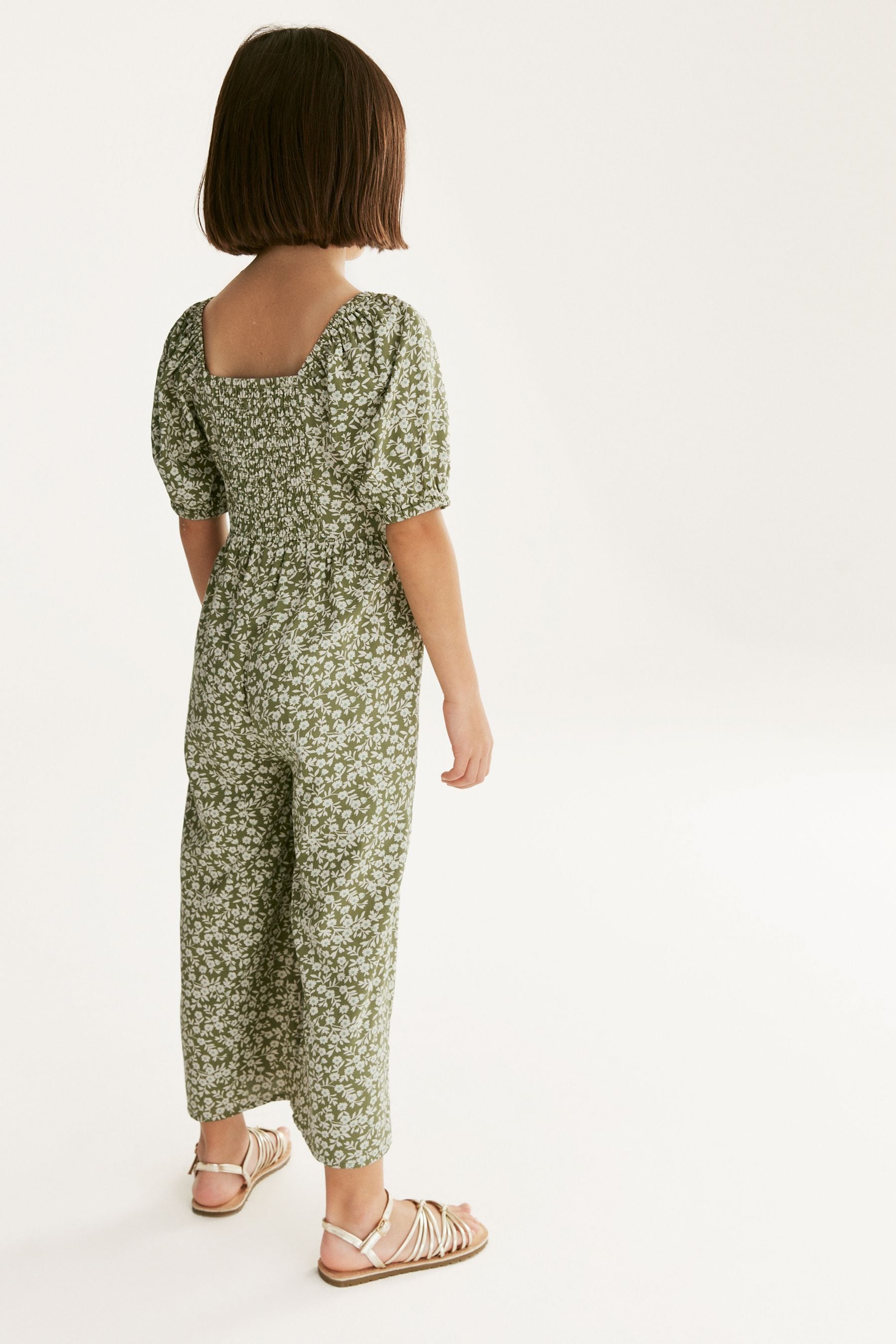 Olive Green Printed Jumpsuit (3-16yrs)