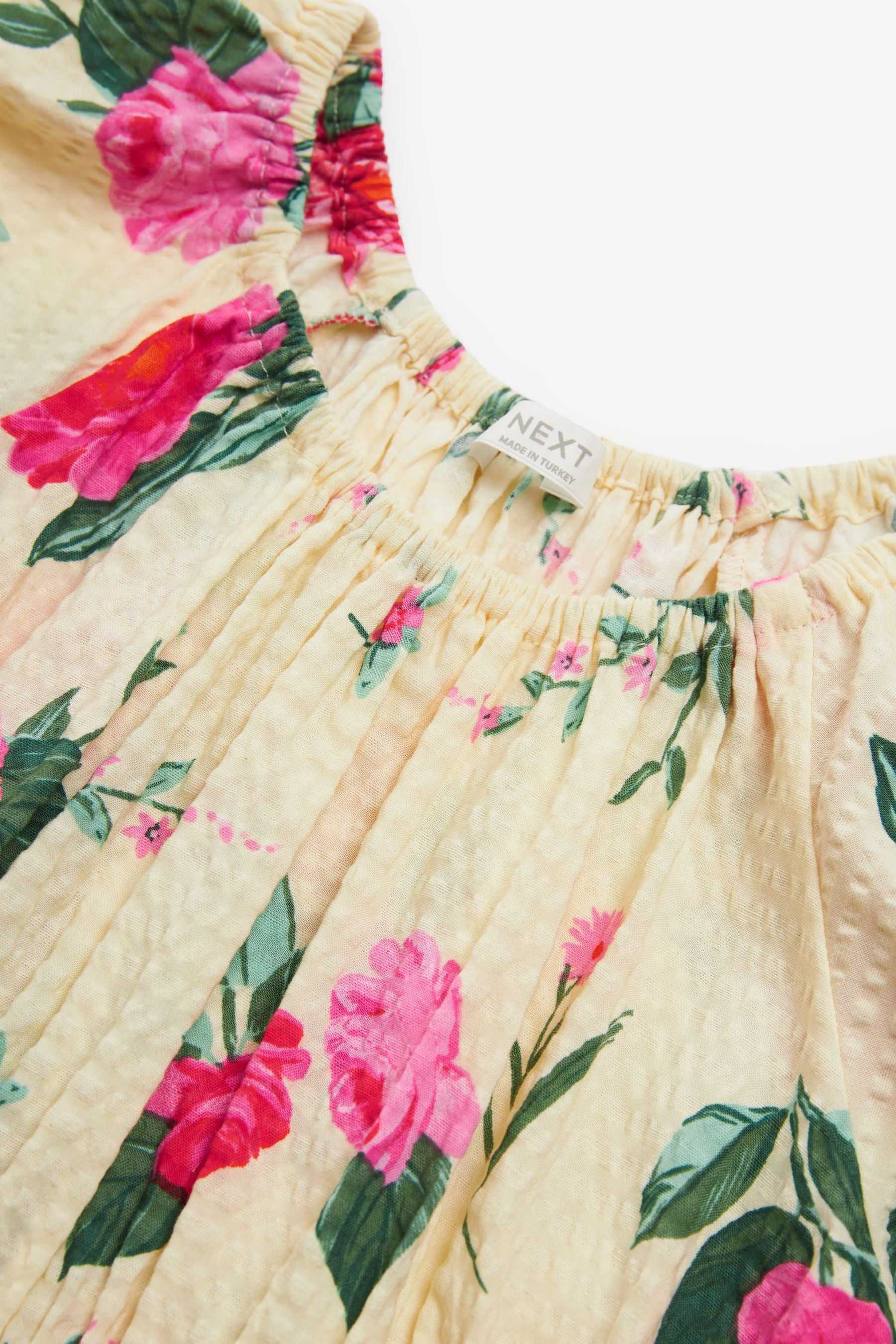 Pink Floral Puff Sleeve Dress (3-16yrs)