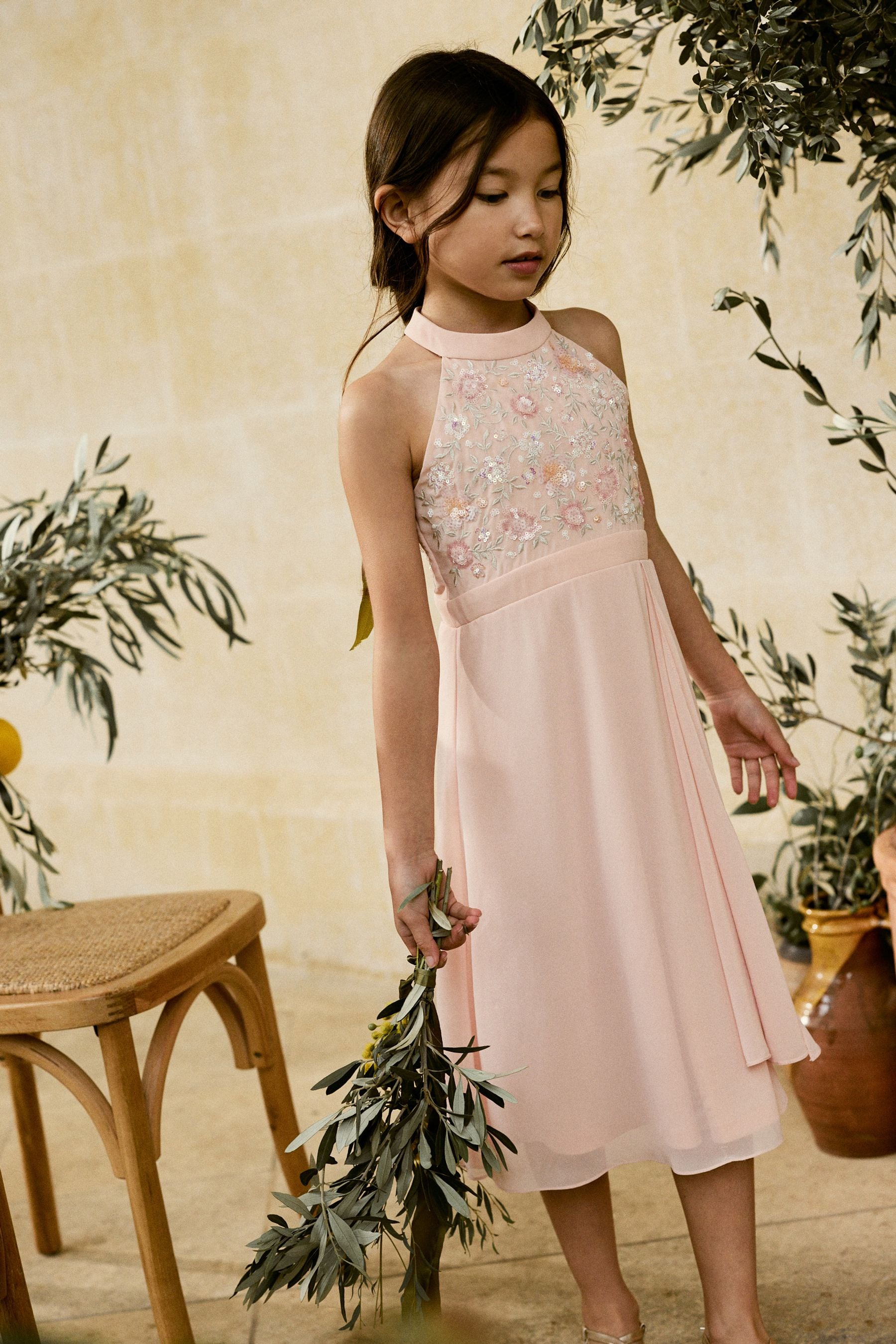 Pink Beaded Prom Dress (6-16yrs)