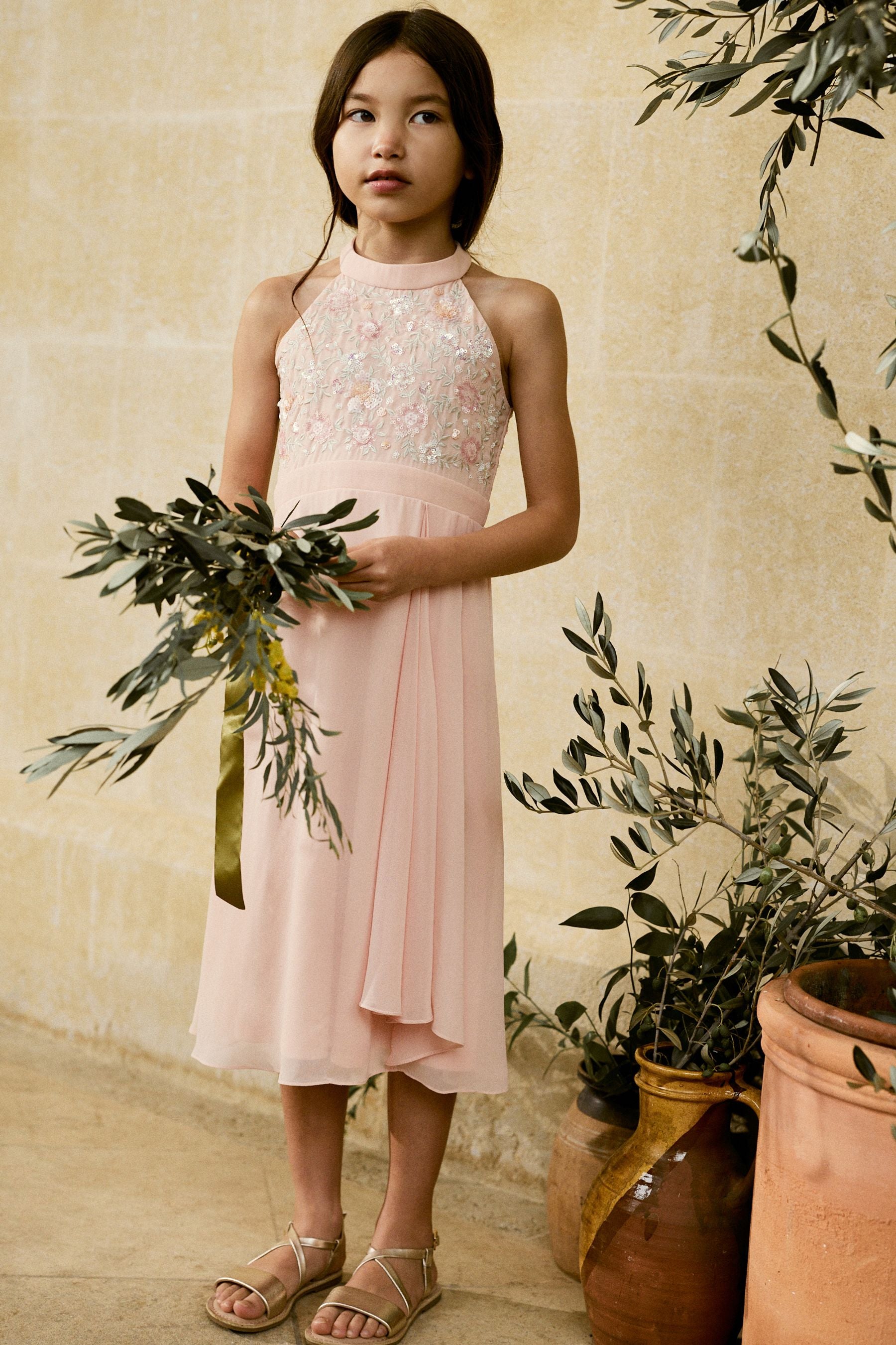 Pink Beaded Prom Dress (6-16yrs)