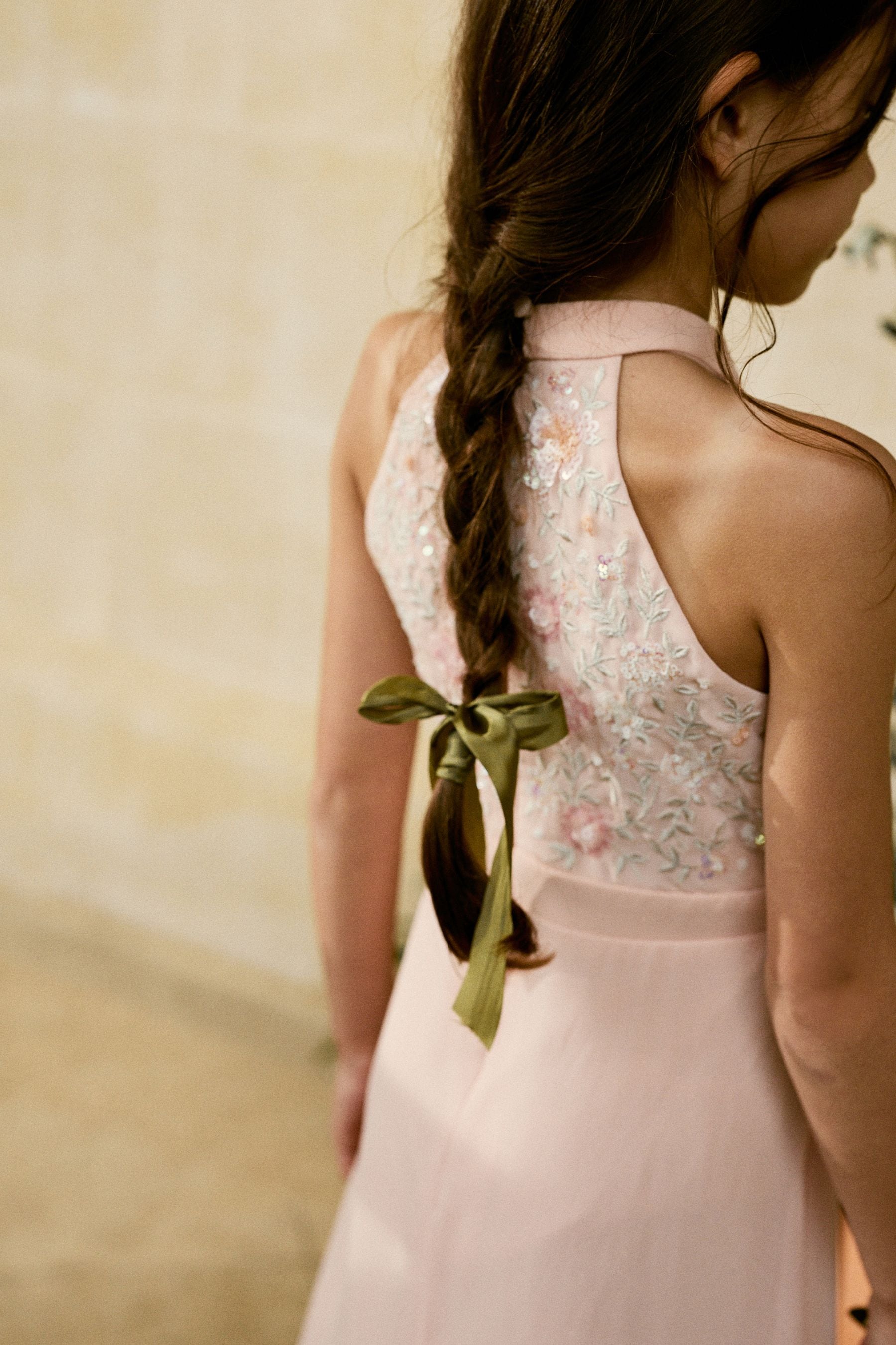 Pink Beaded Prom Dress (6-16yrs)