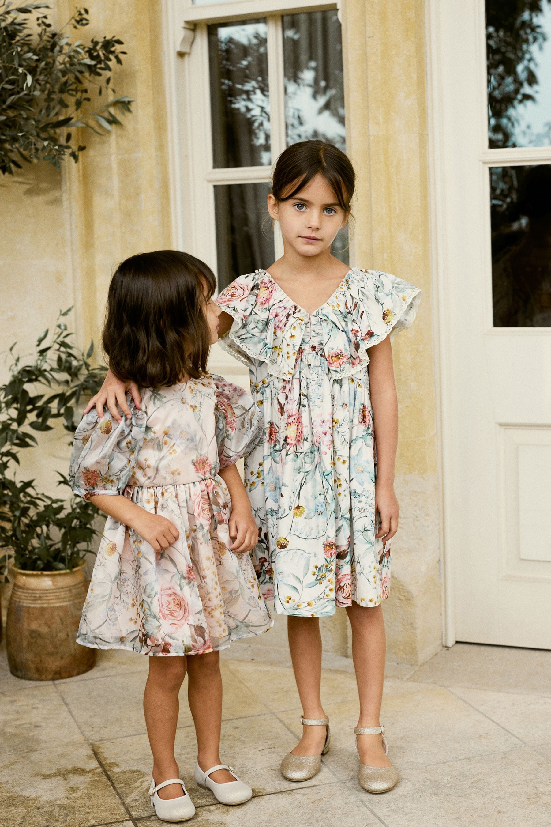 Pink Floral Printed Ruffle Dress (3-16yrs)