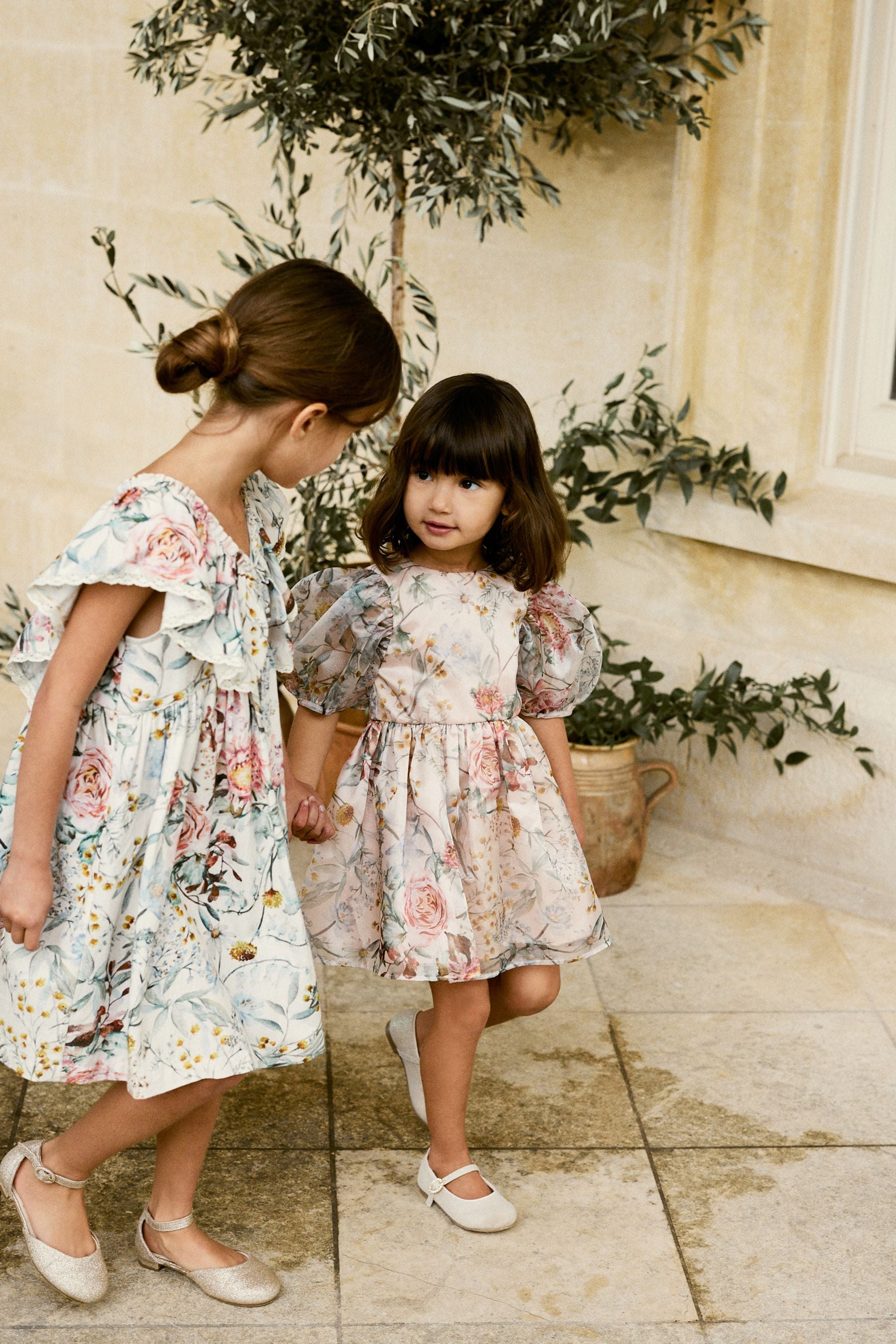 Pink Floral Printed Ruffle Dress (3-16yrs)