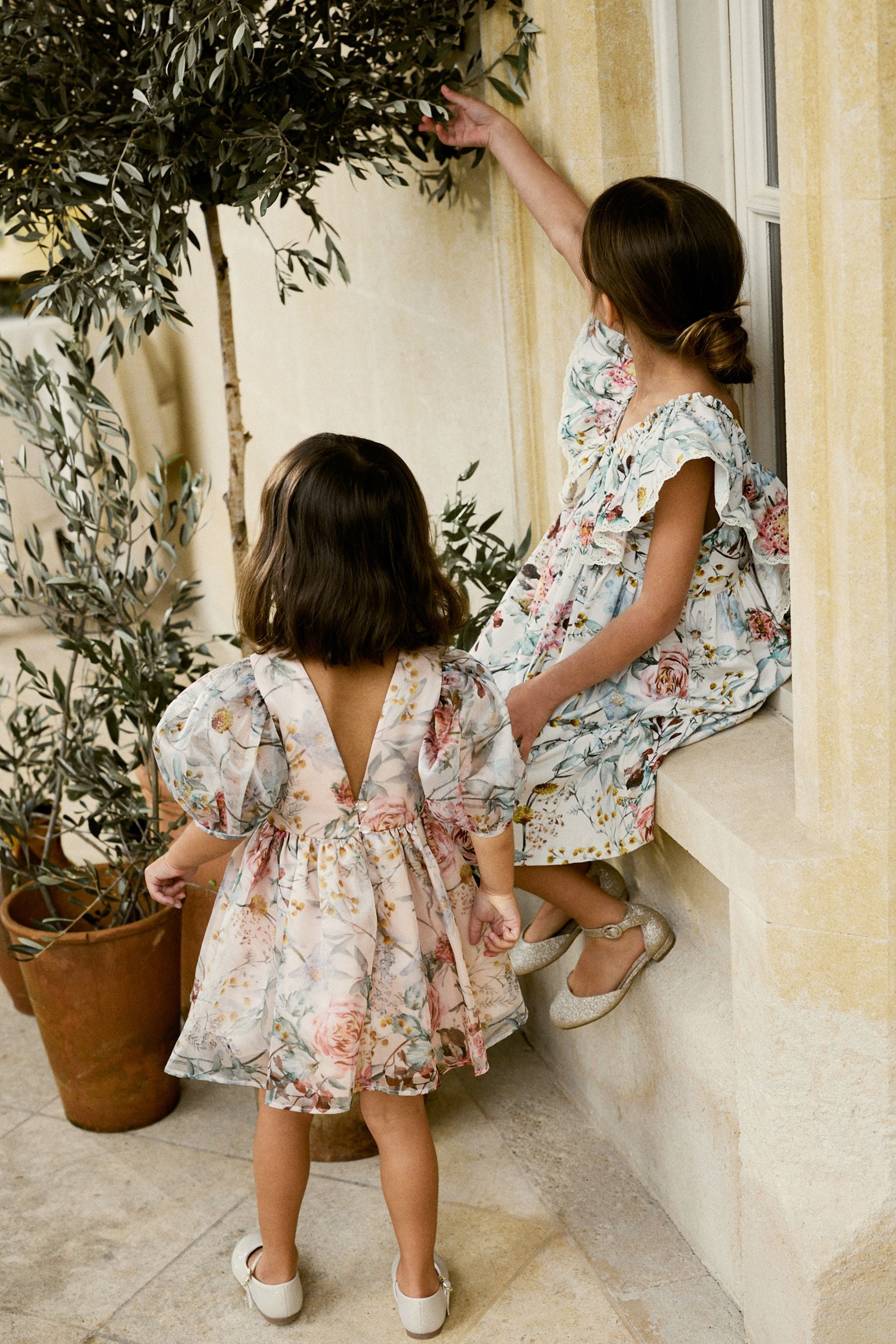 Pink Floral Printed Ruffle Dress (3-16yrs)