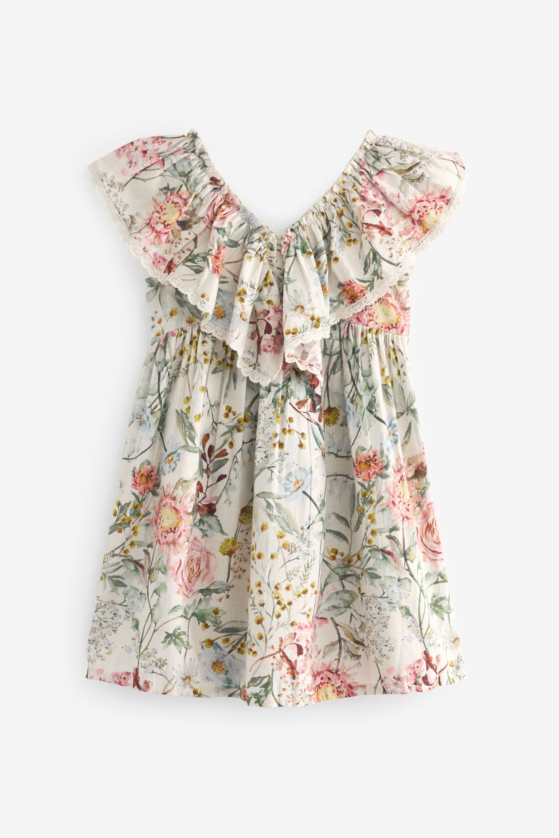 Pink Floral Printed Ruffle Dress (3-16yrs)