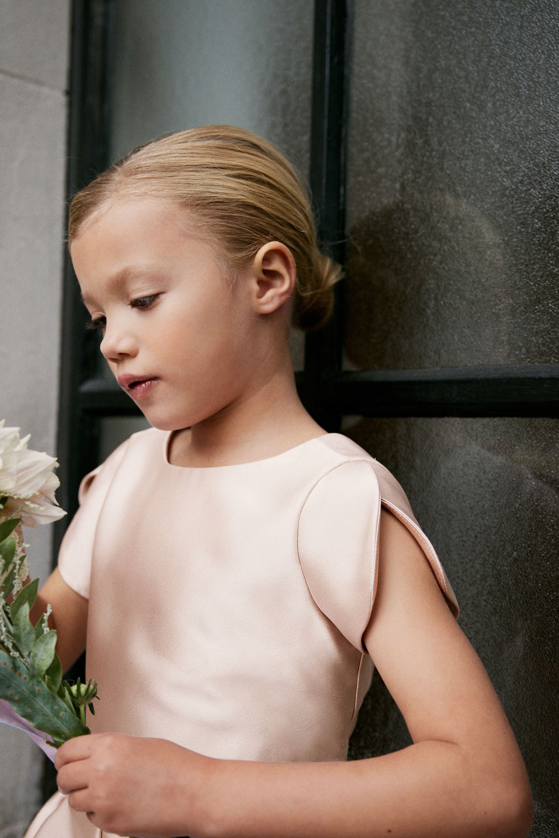 Pink Satin Bridesmaid Jumpsuit (3-16yrs)