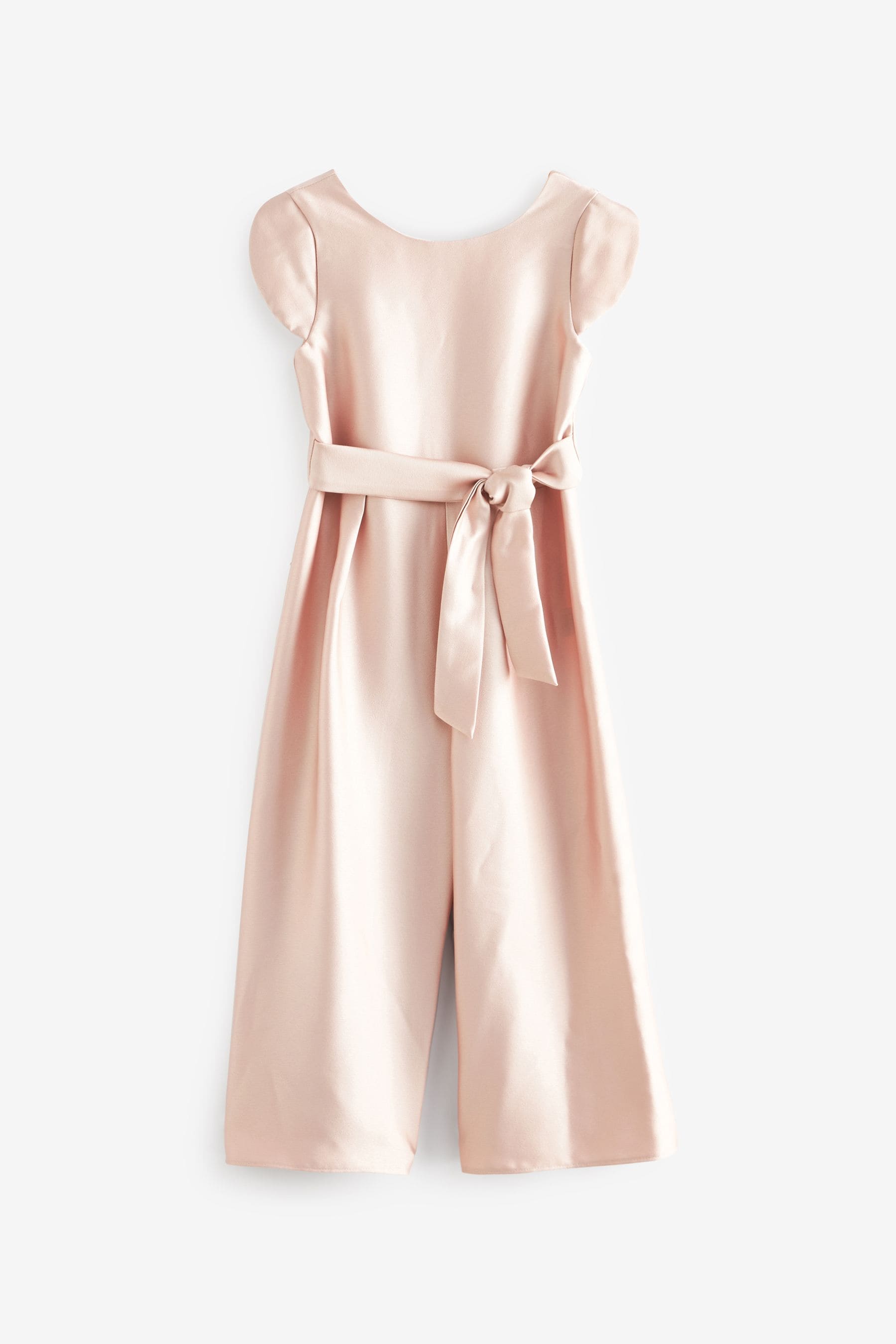 Pink Satin Bridesmaid Jumpsuit (3-16yrs)