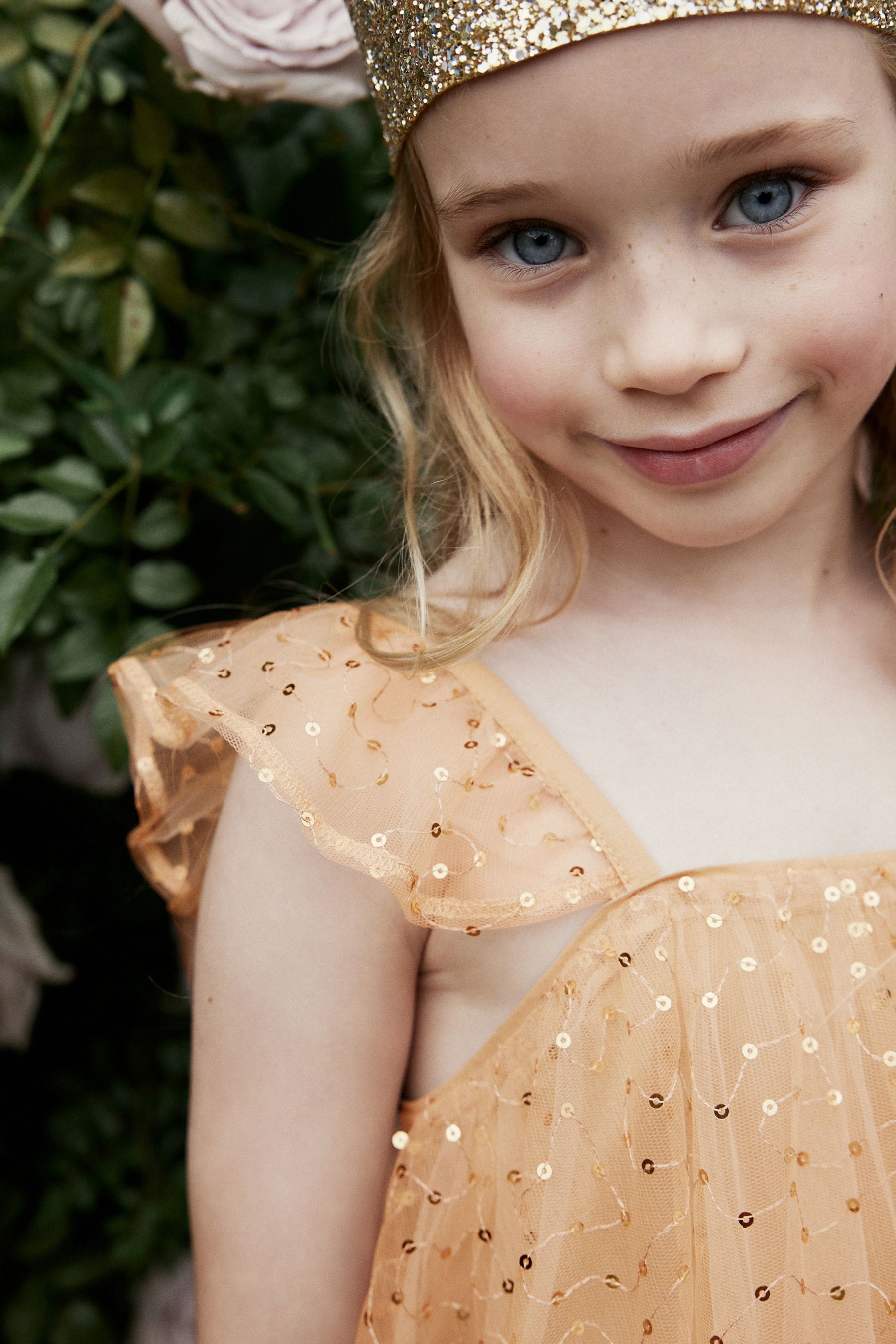 Gold Sequin Tulle Party Dress (3-16yrs)