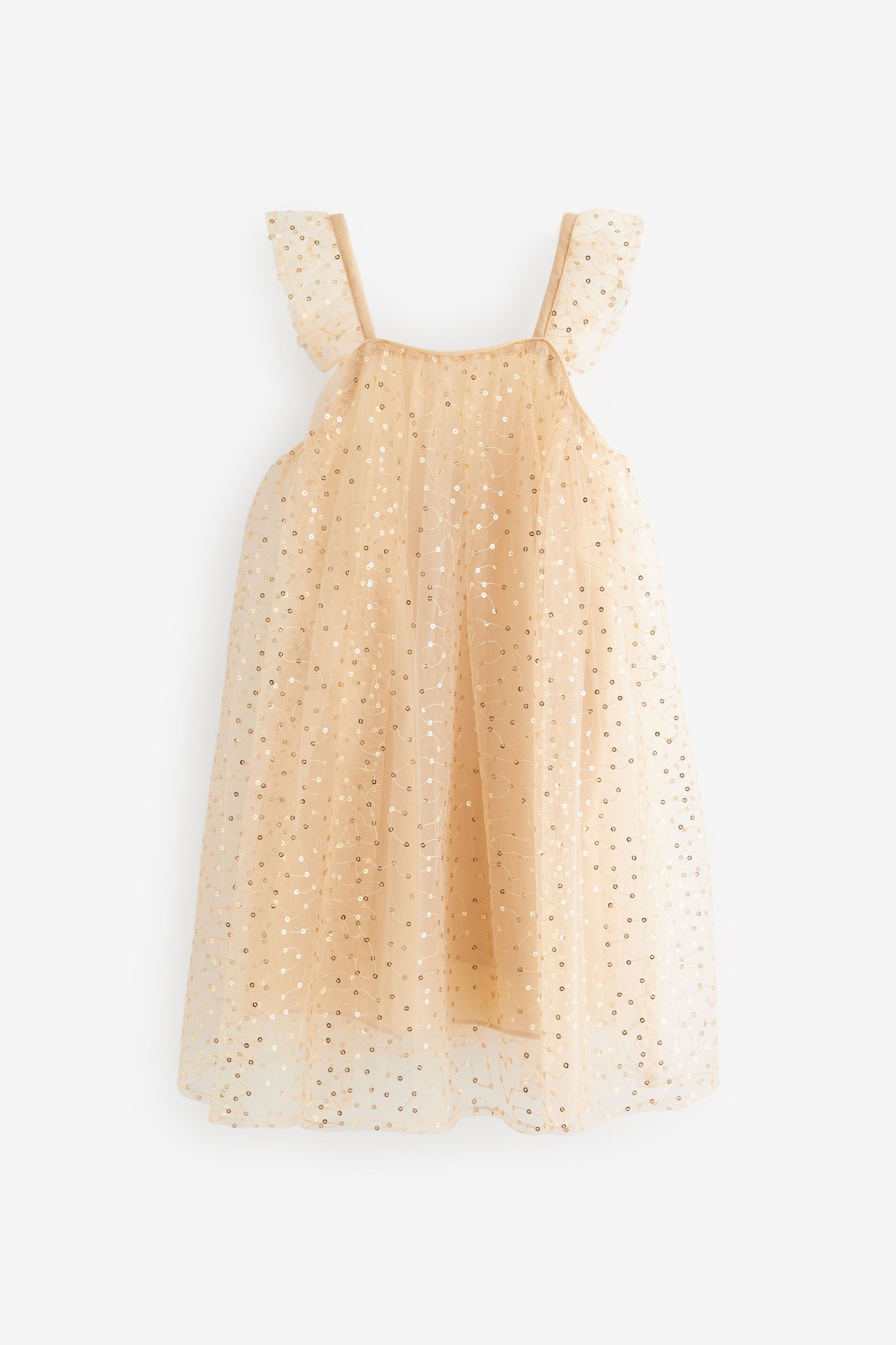 Gold Sequin Tulle Party Dress (3-16yrs)