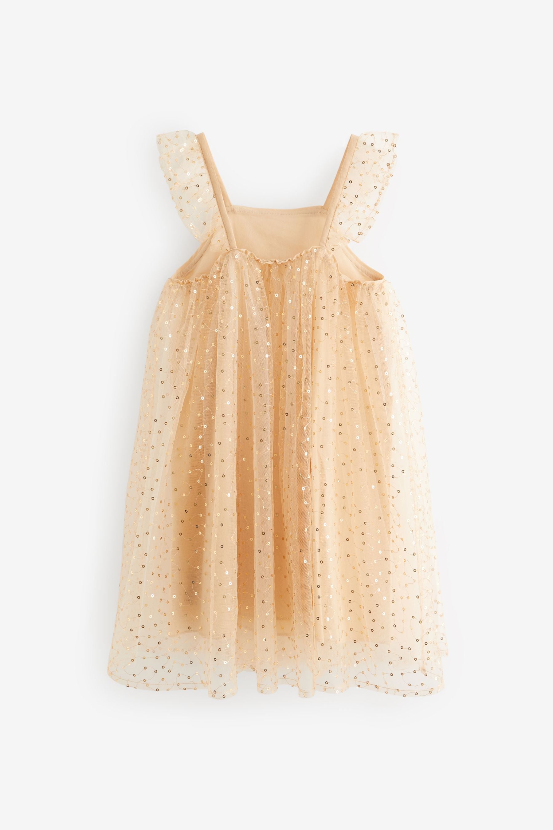 Gold Sequin Tulle Party Dress (3-16yrs)