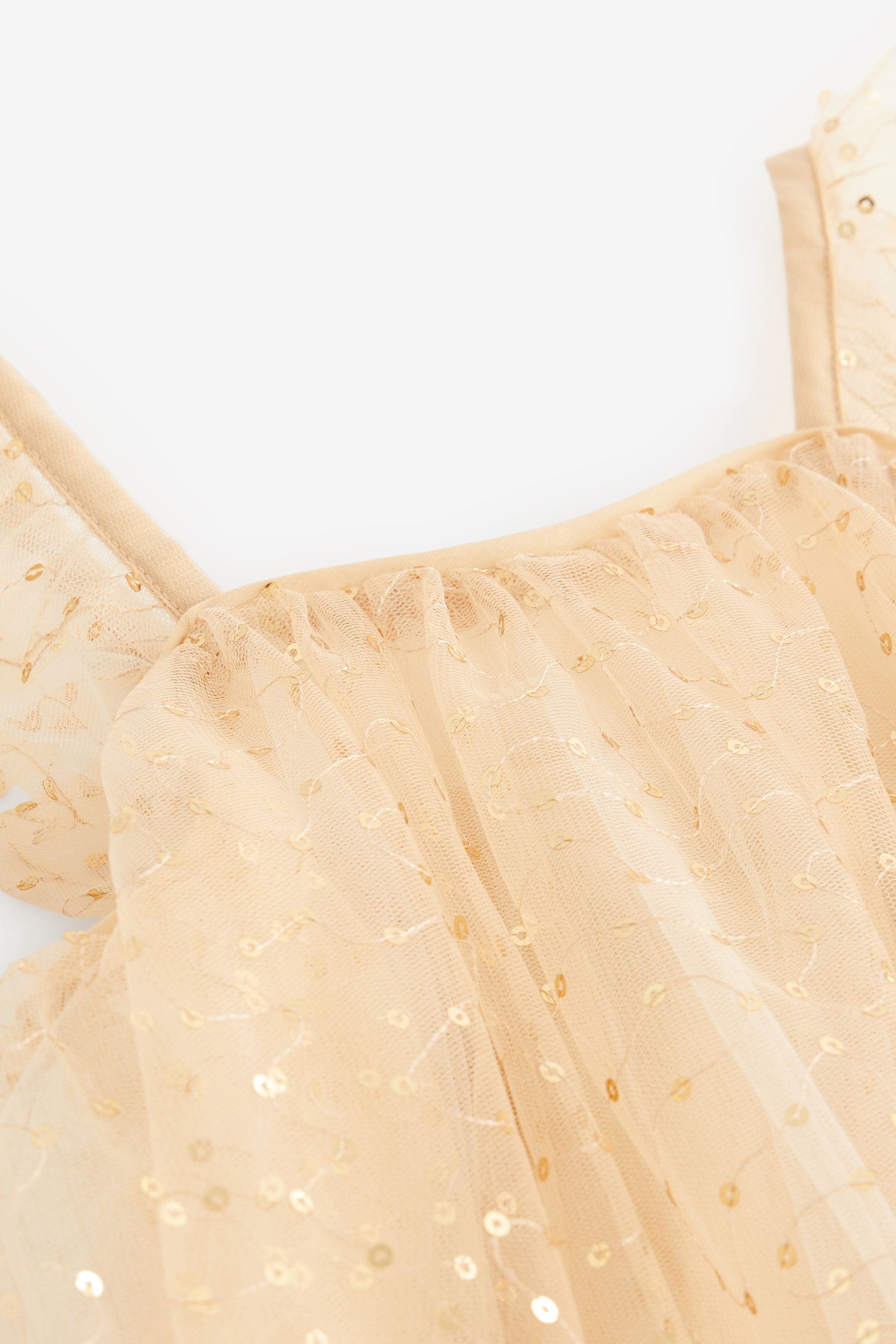 Gold Sequin Tulle Party Dress (3-16yrs)