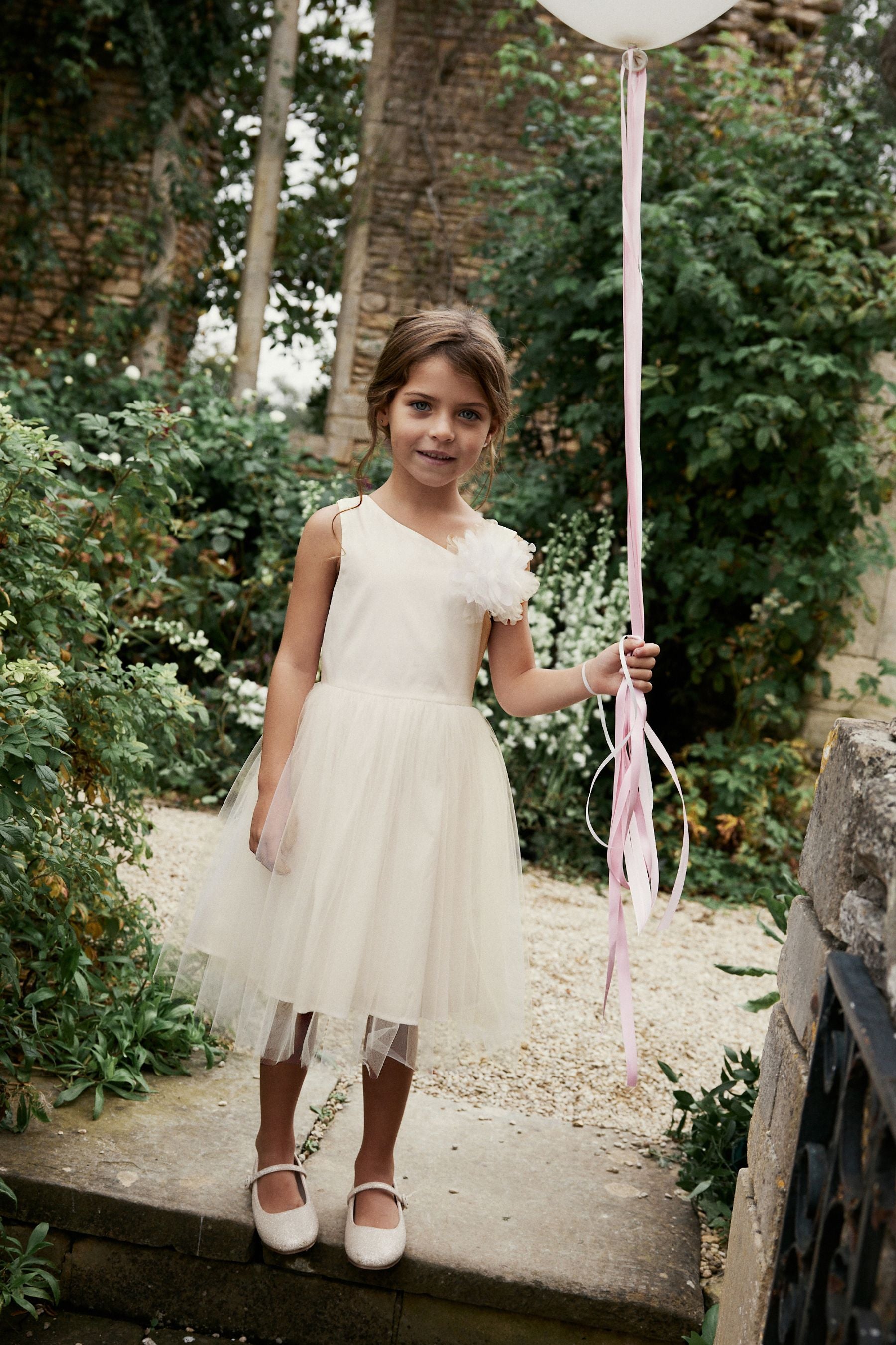 Cream Corsage Flower Girl Dress (3-16yrs)