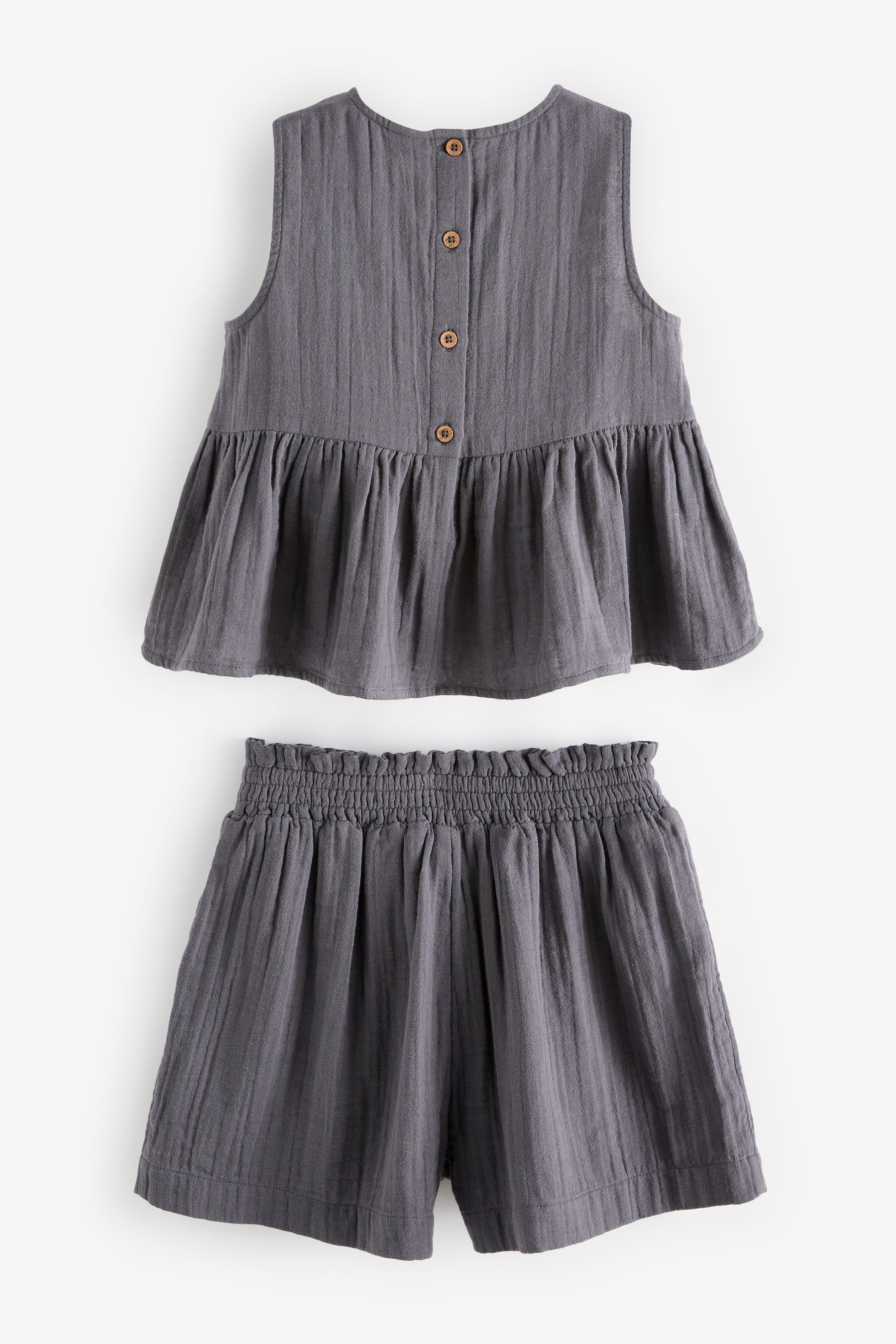 Charcoal Grey Macram?© Detail Co-ord Set (3-16yrs)