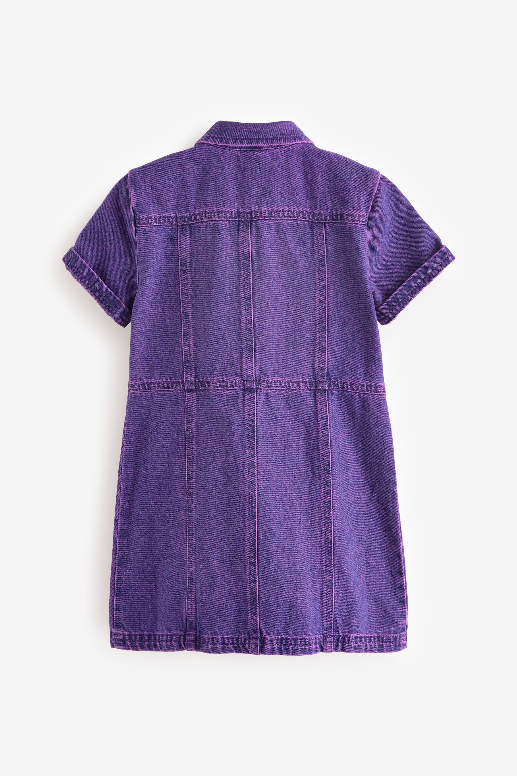 Purple Overdye Fitted Denim Dress (3-16yrs)