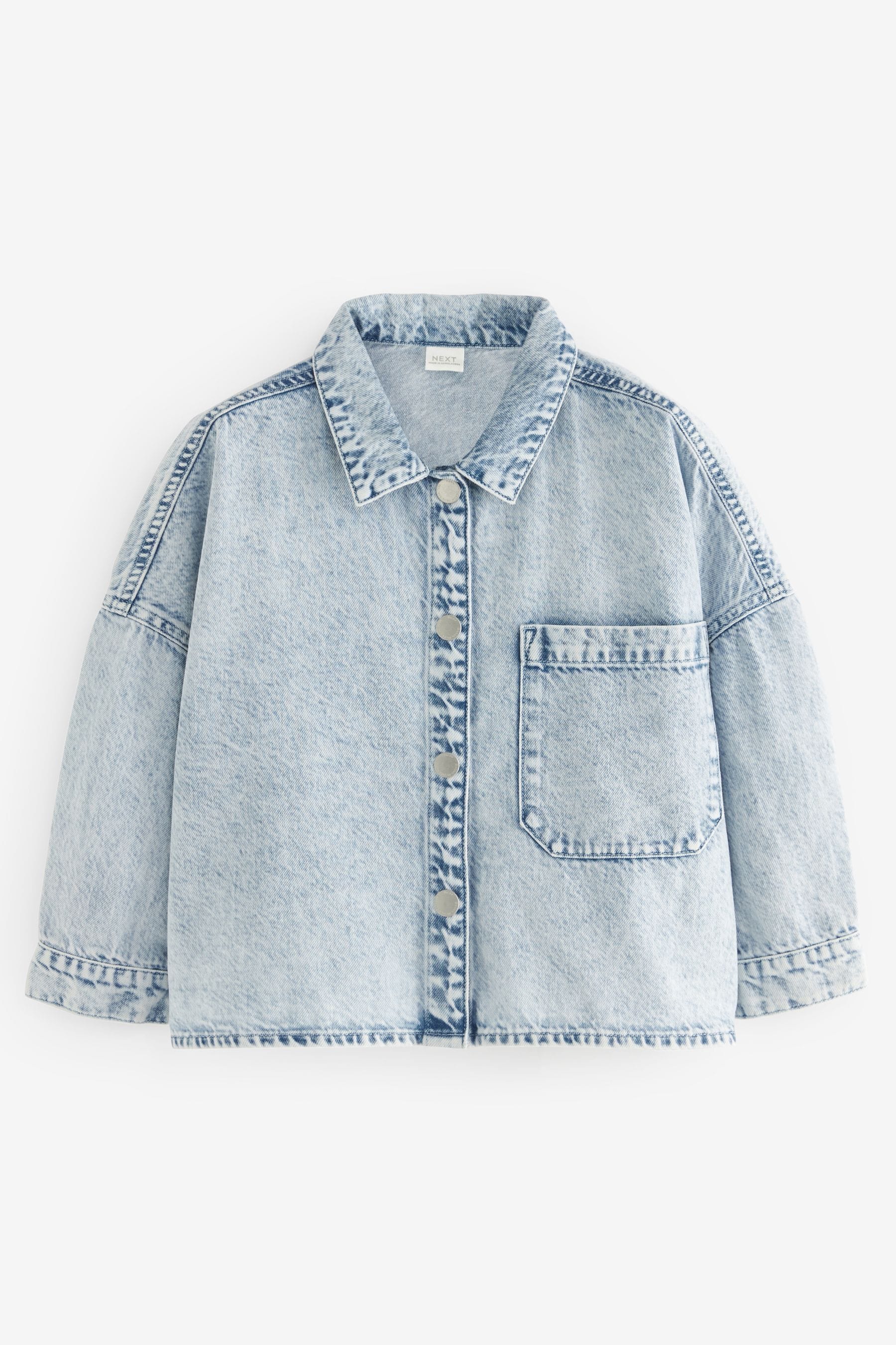 Pale Blue Boxy Denim Shacket (3-16yrs)