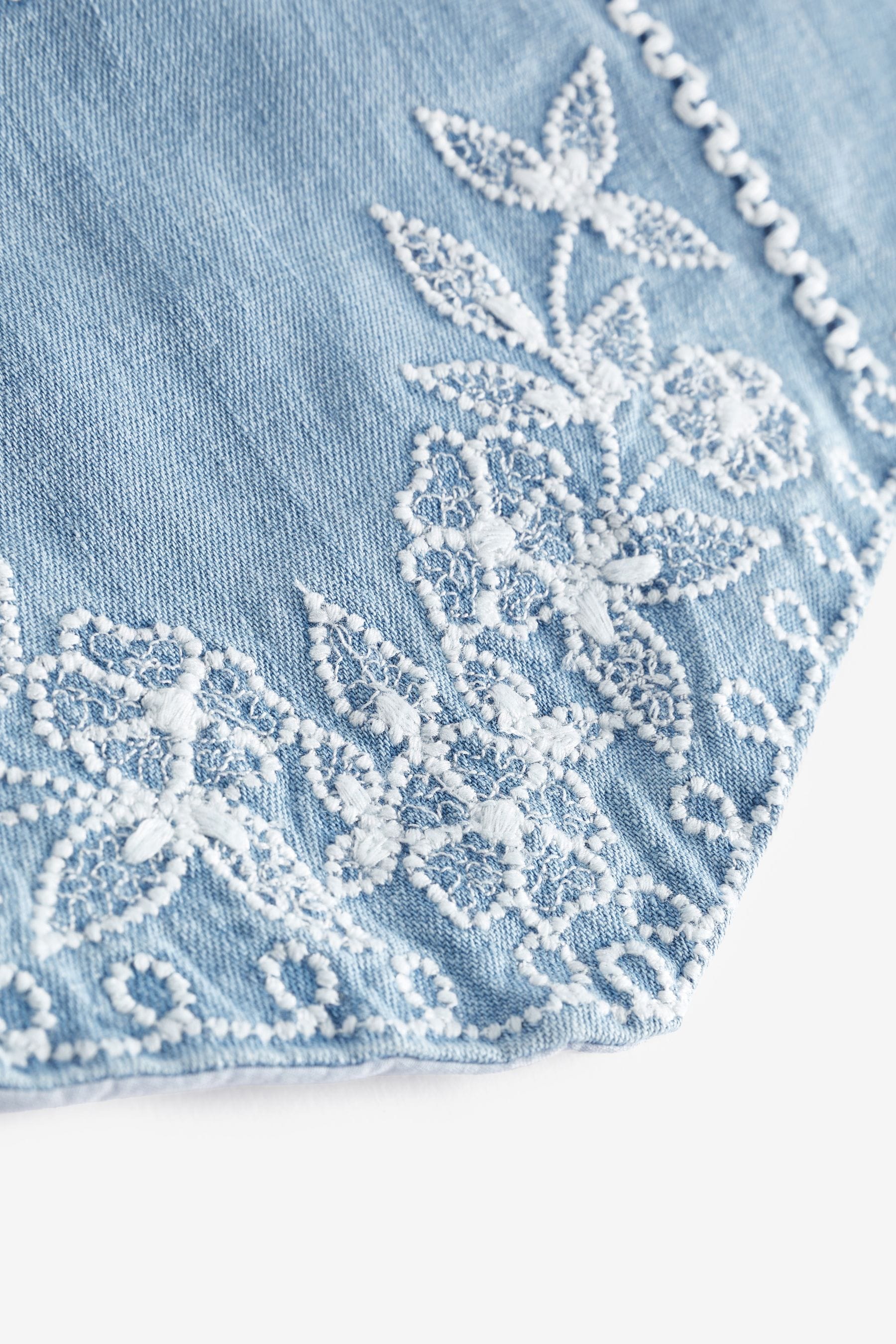 Blue Denim Embroidered Cami Top (3-16yrs)