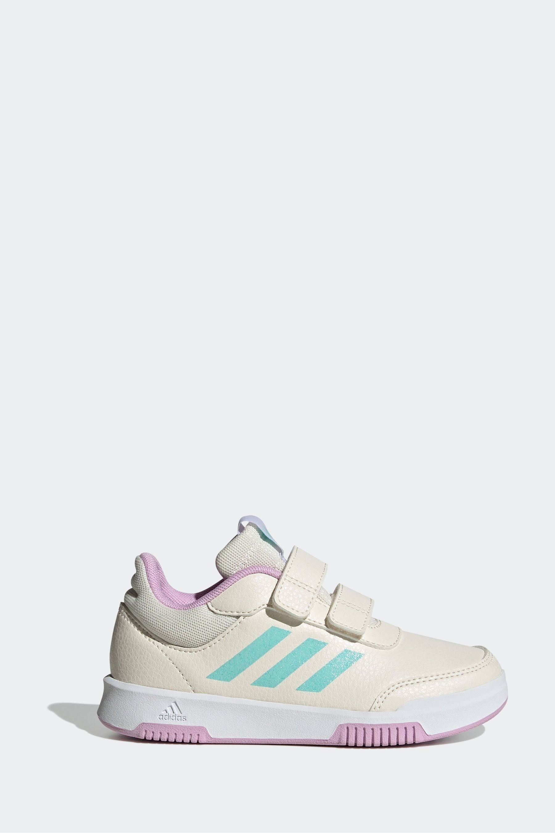 Cream/Pink adidas Kids Sportswear Tensaur Hook And Loop Trainers