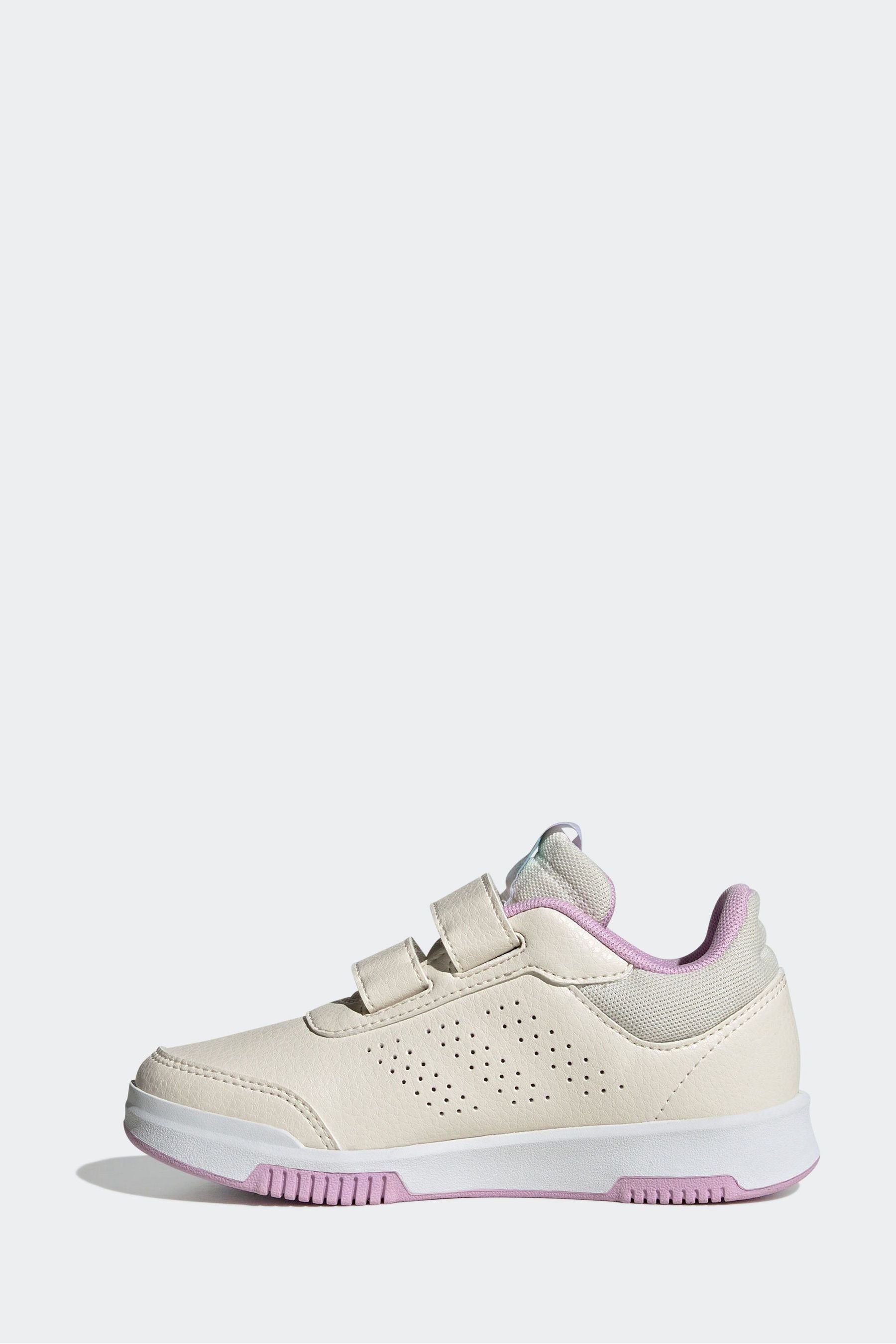 Cream/Pink adidas Kids Sportswear Tensaur Hook And Loop Trainers