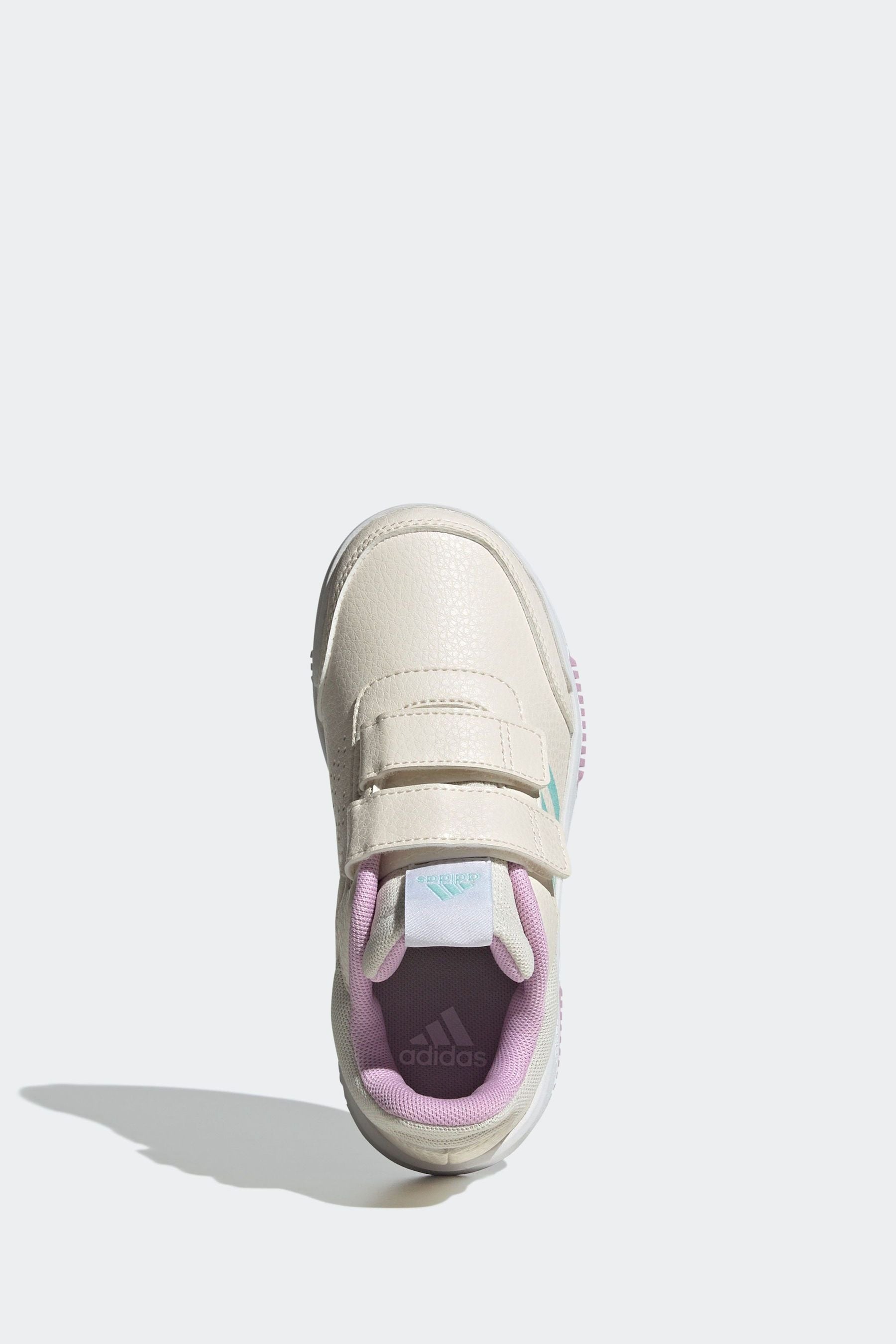 Cream/Pink adidas Kids Sportswear Tensaur Hook And Loop Trainers