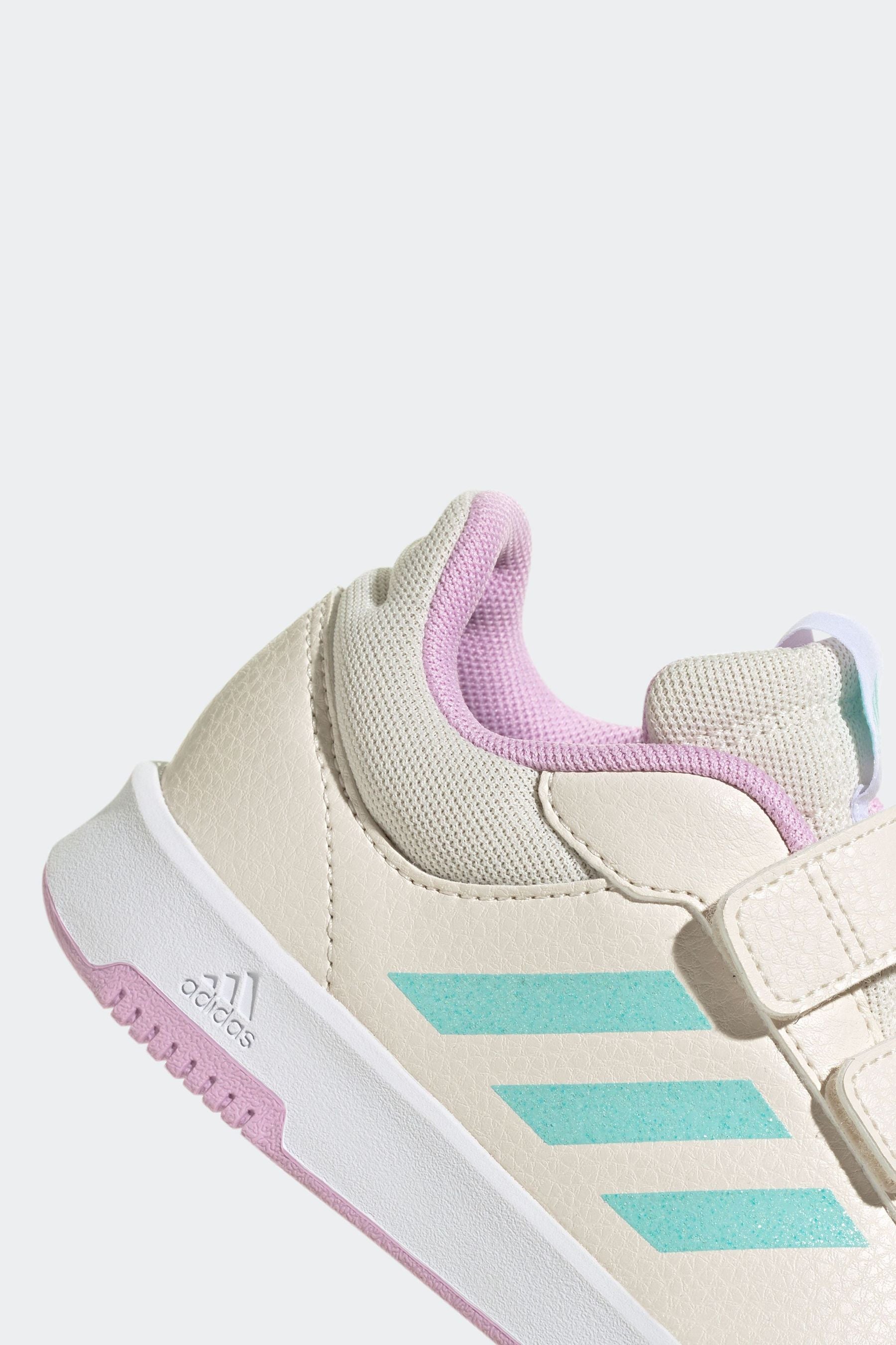 Cream/Pink adidas Kids Sportswear Tensaur Hook And Loop Trainers