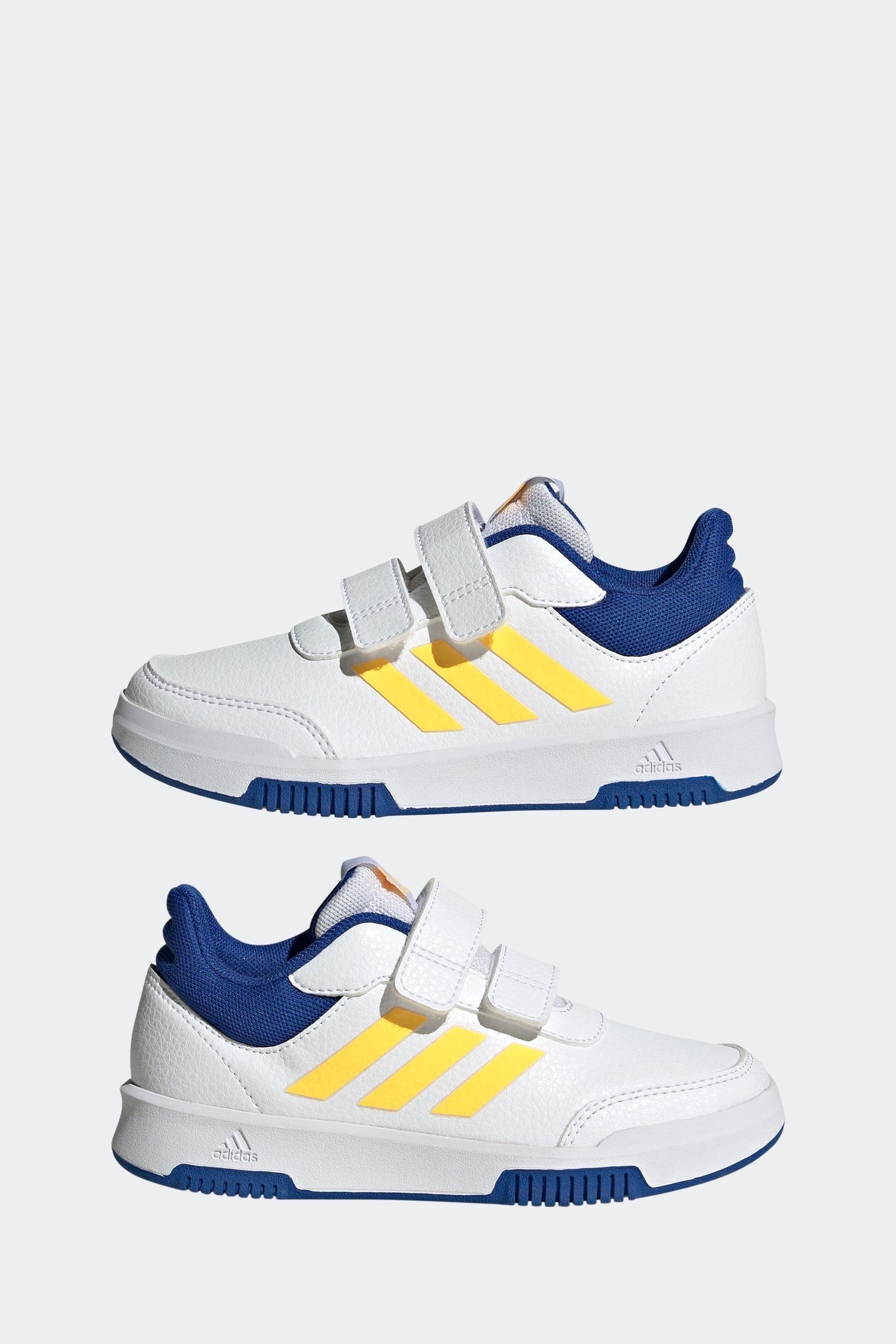 Blue/Yellow adidas Tensaur Hook and Loop Shoes