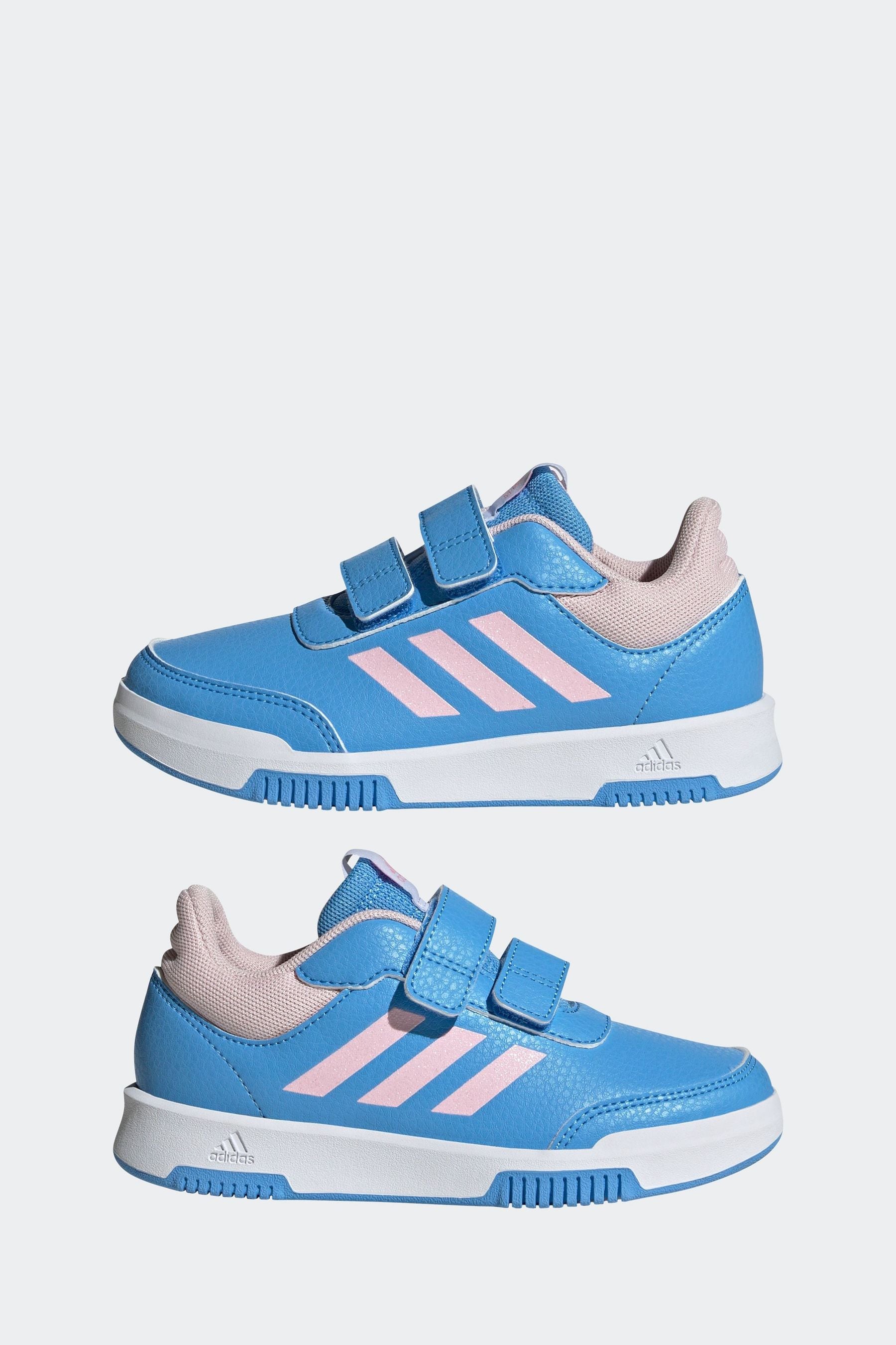 adidas Blue/Pink Kids Sportswear Tensaur Hook And Loop Trainers