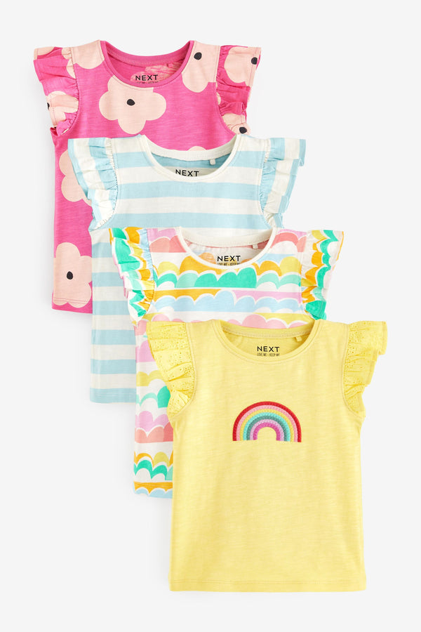 Pink Rainbow Vests 4 Pack (3mths-7yrs)