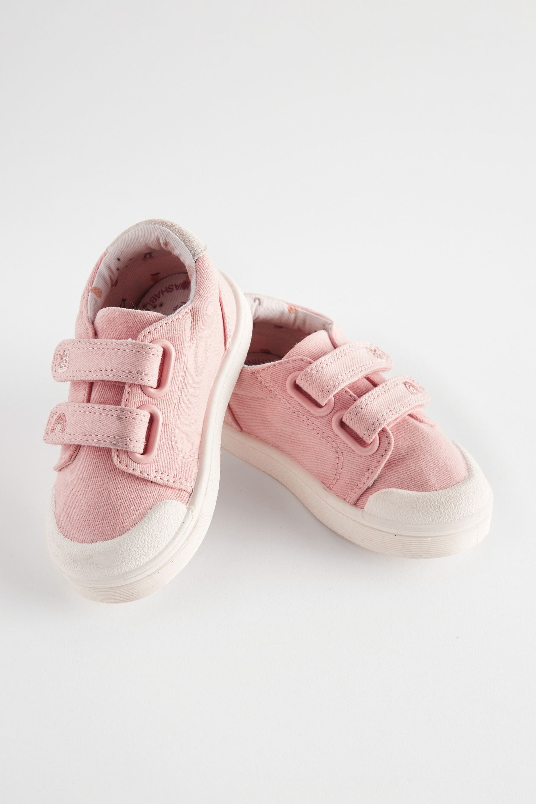 Pink Standard Fit (F) Touch Fasten Strap Machine Washable Trainers