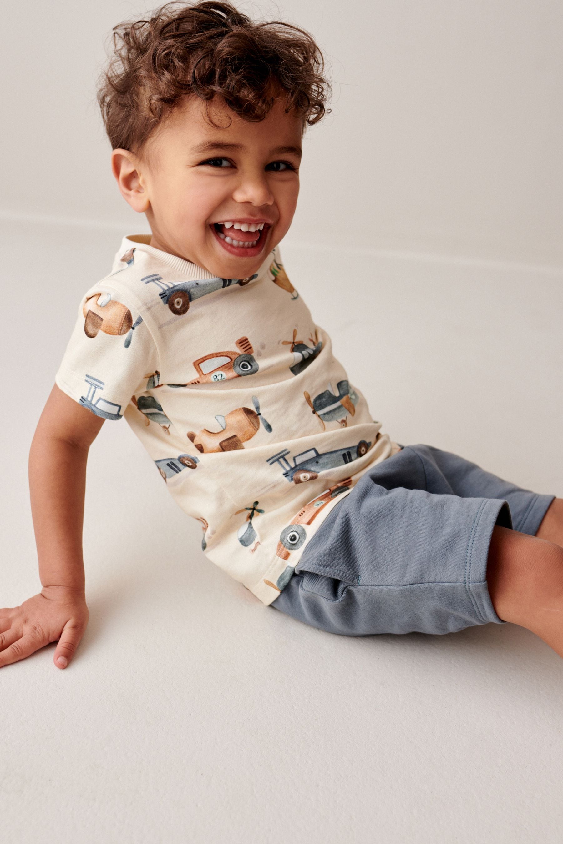 Tan/Ecru T-Shirt And Shorts Set (3mths-7yrs)