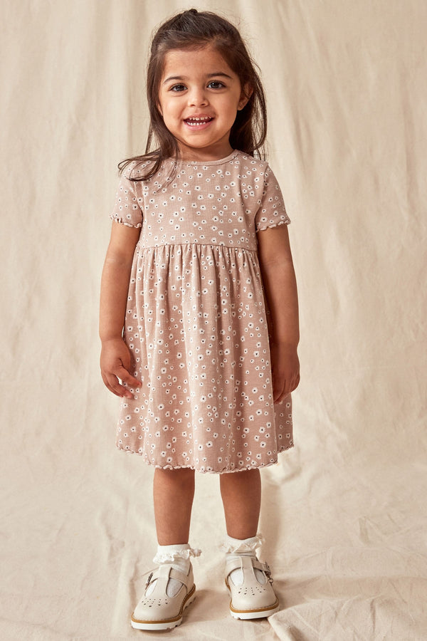 Neutral Ribbed Jersey Dress (3mths-7yrs)