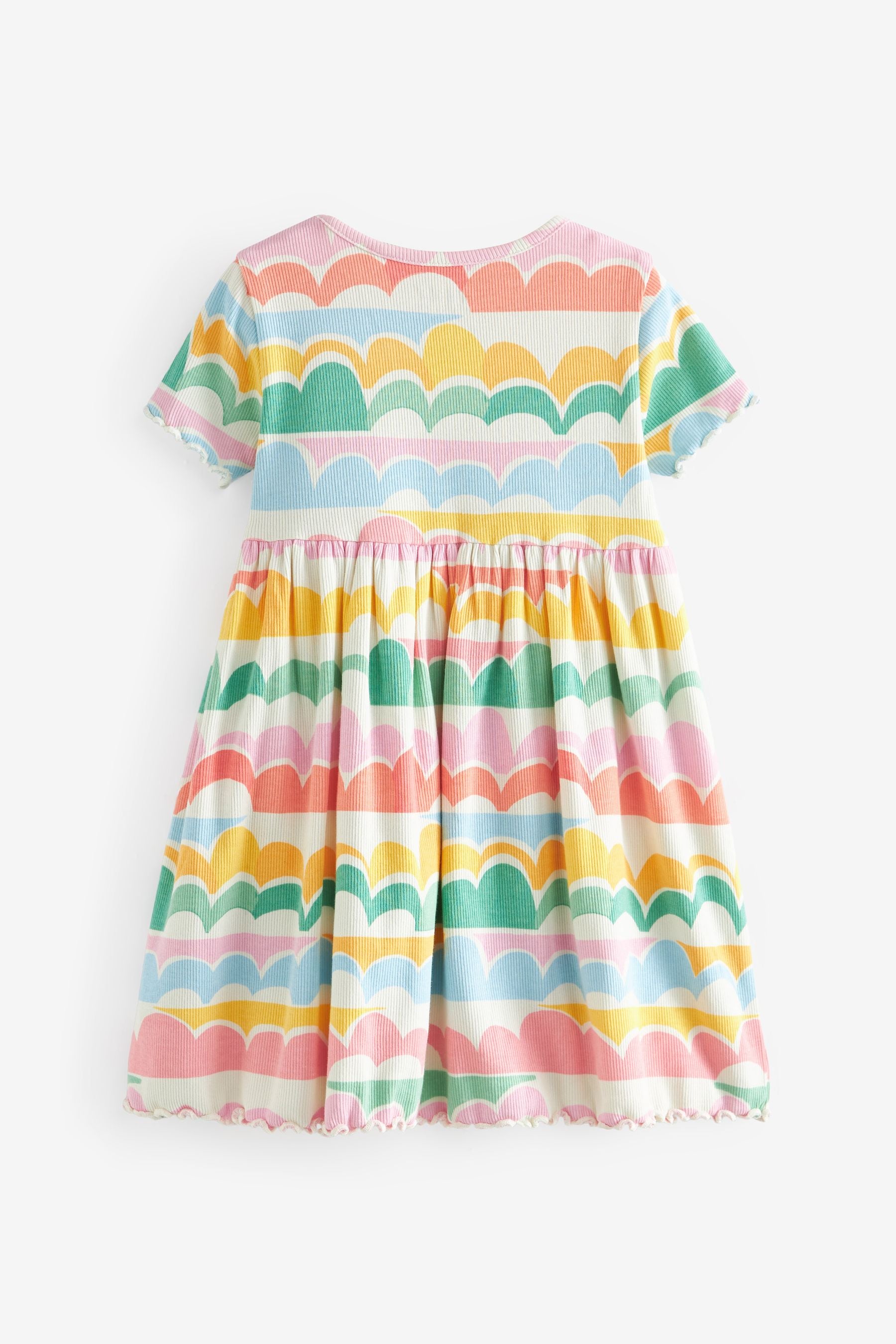 Rainbow Ribbed Jersey Dress (3mths-7yrs)