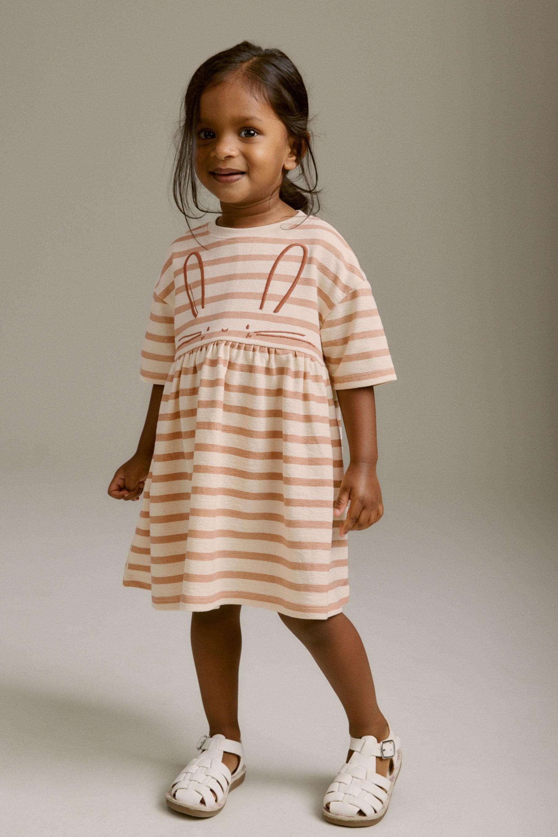 Stripe Textured Jersey Dress (3mths-7yrs)