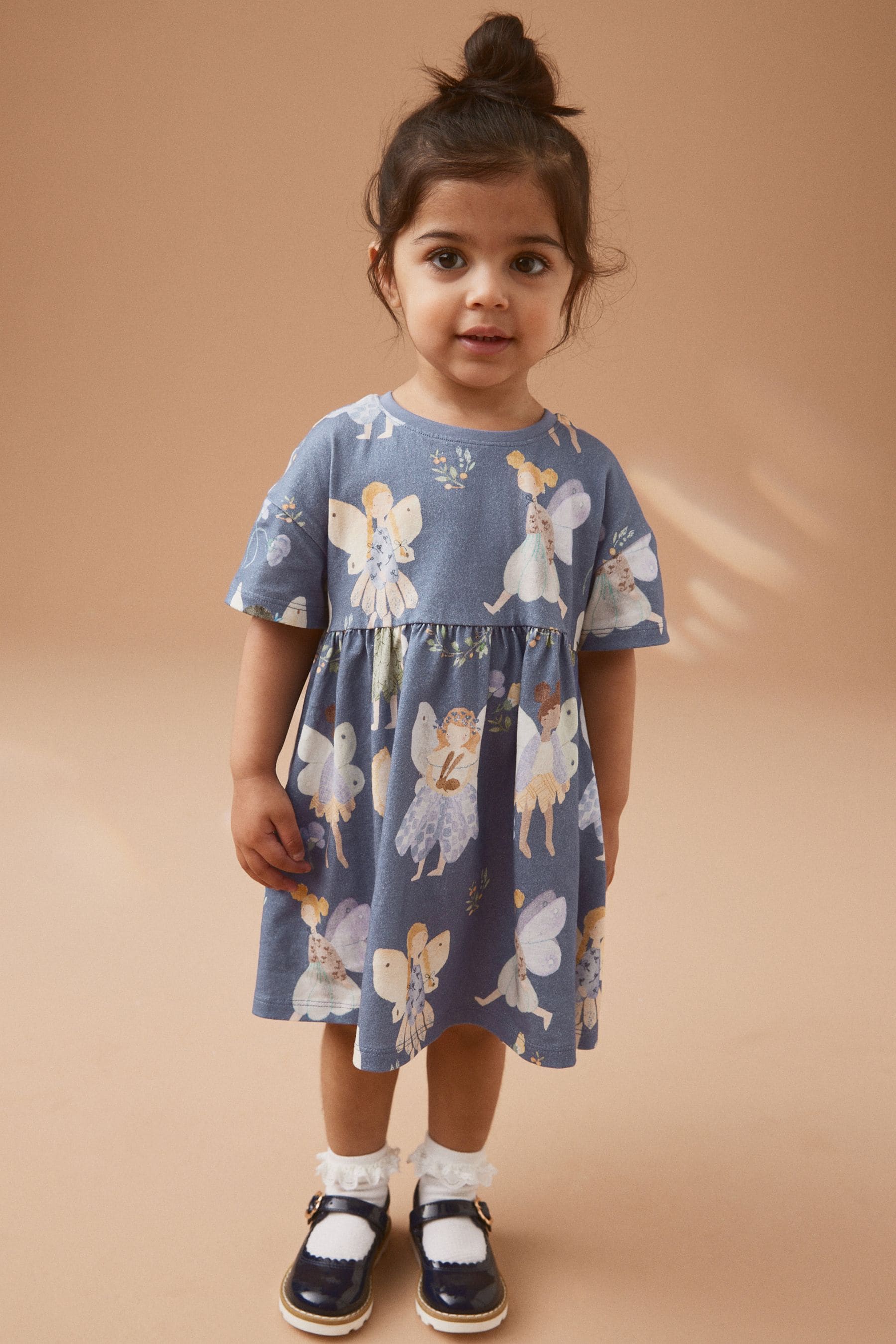 Blue Fairy 100% Cotton Short Sleeve Jersey Dress (3mths-7yrs)