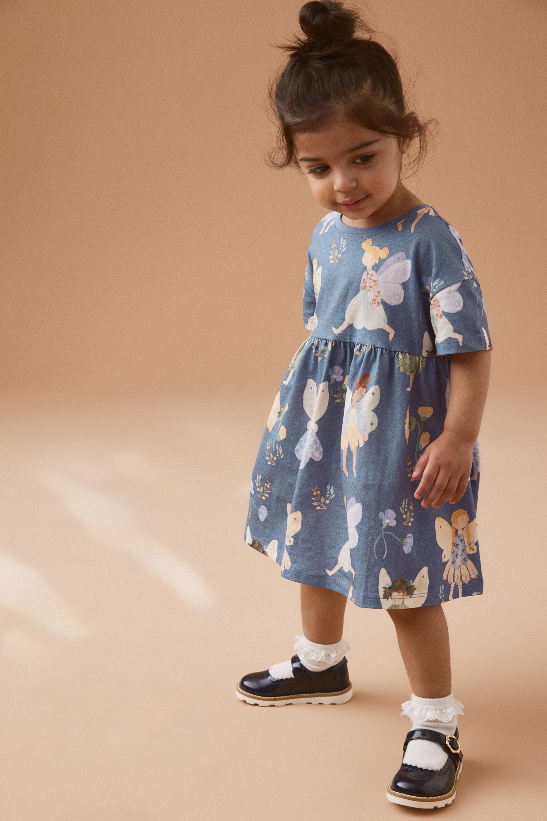 Blue Fairy 100% Cotton Short Sleeve Jersey Dress (3mths-7yrs)