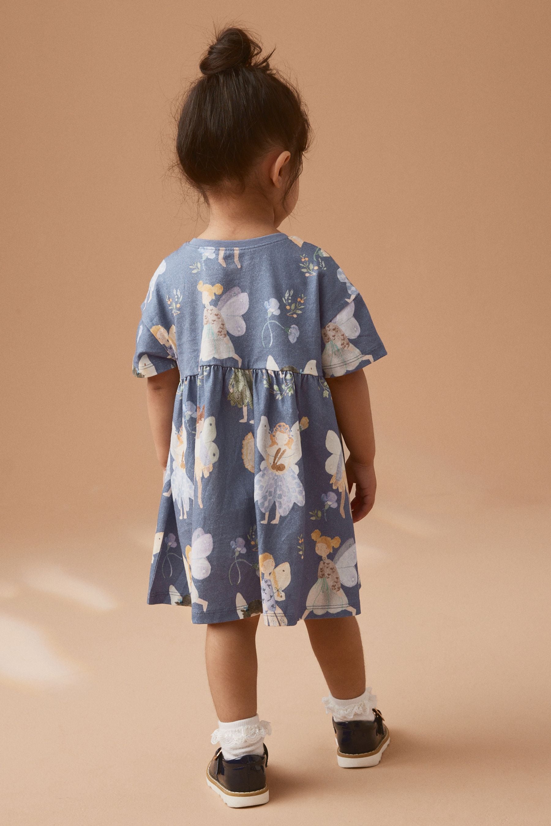 Blue Fairy 100% Cotton Short Sleeve Jersey Dress (3mths-7yrs)