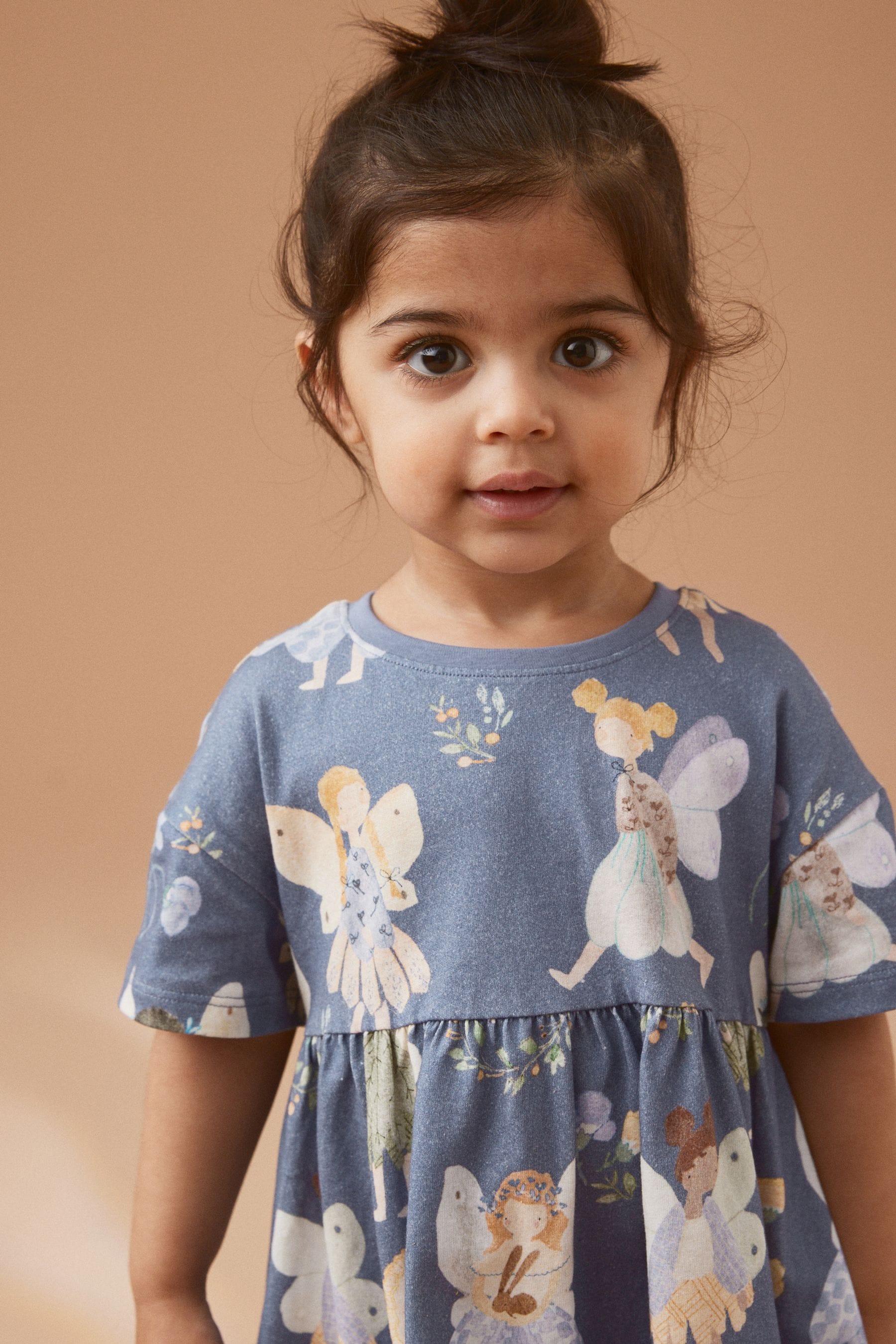 Blue Fairy 100% Cotton Short Sleeve Jersey Dress (3mths-7yrs)