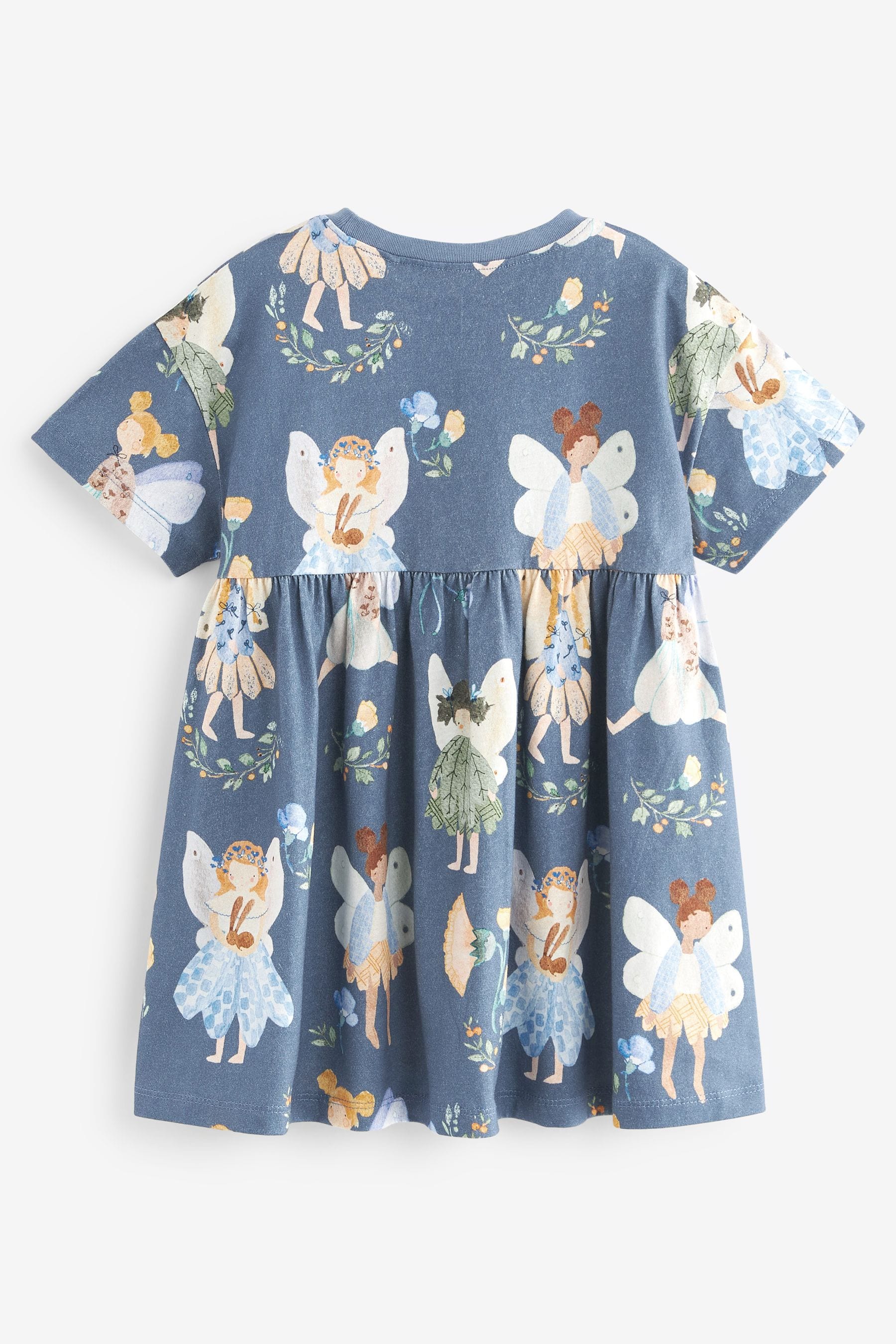 Blue Fairy 100% Cotton Short Sleeve Jersey Dress (3mths-7yrs)