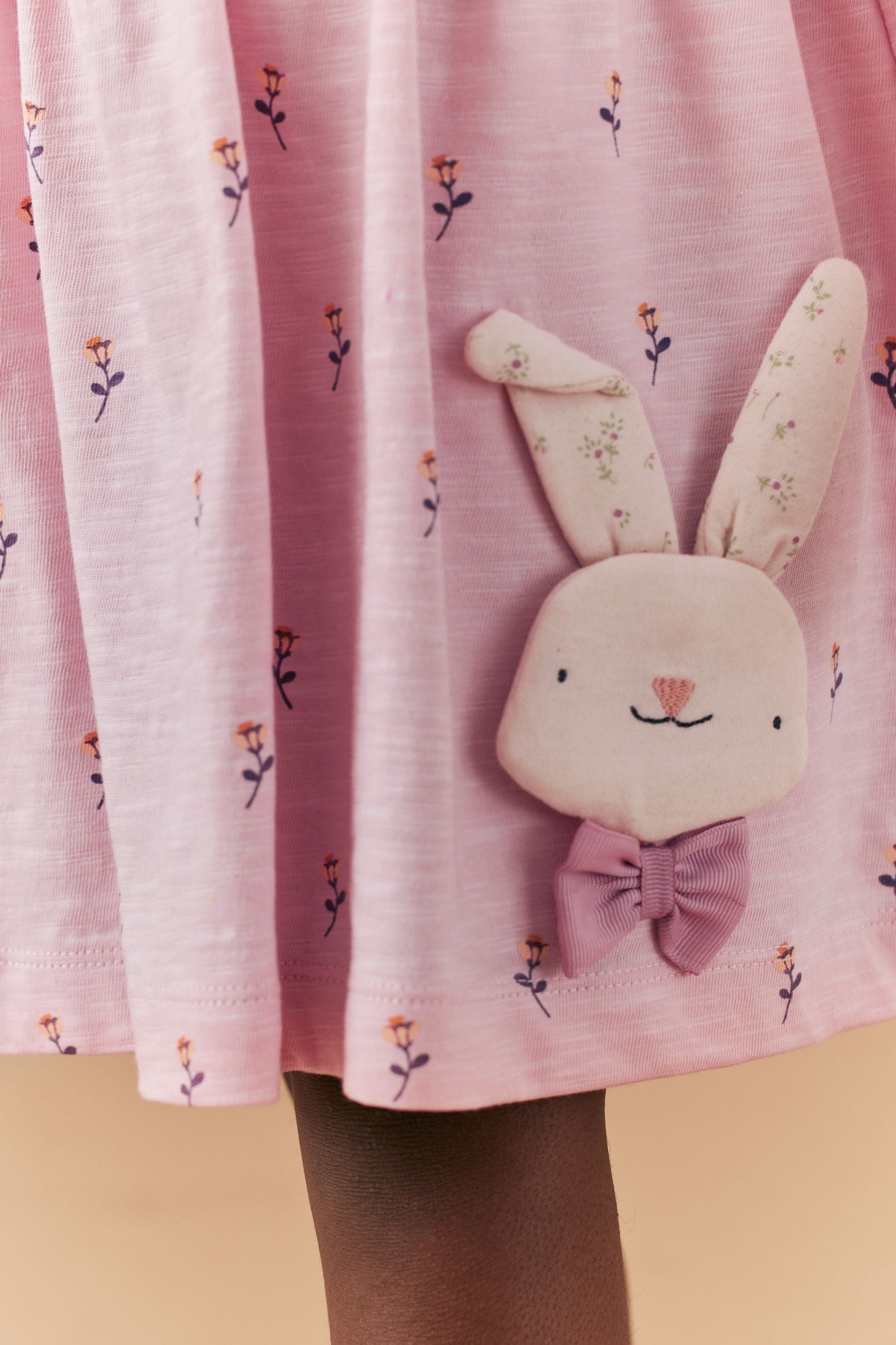 Pink Bunny Long Sleeve Jersey Dress (3mths-7yrs)