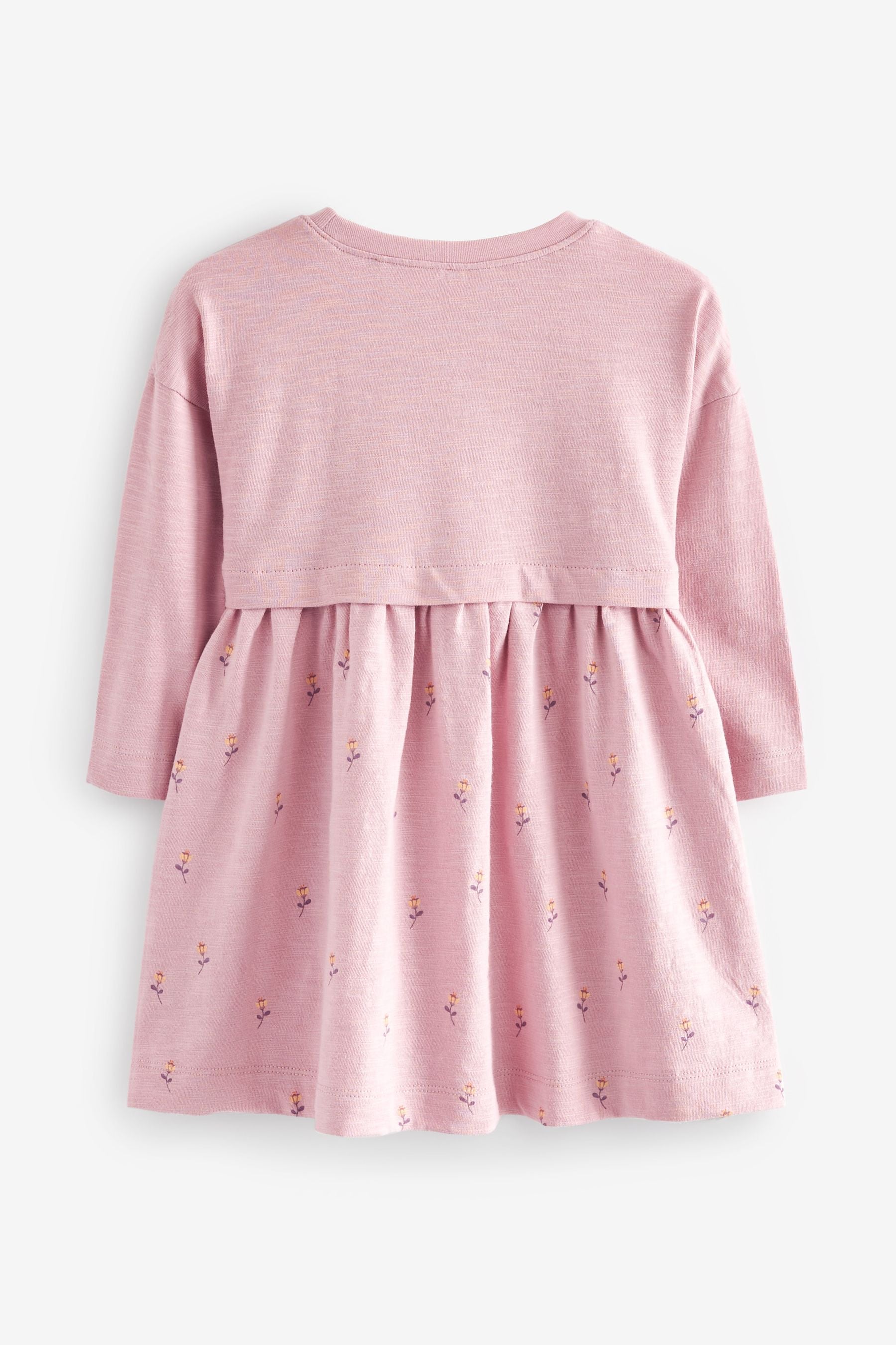 Pink Bunny Long Sleeve Jersey Dress (3mths-7yrs)