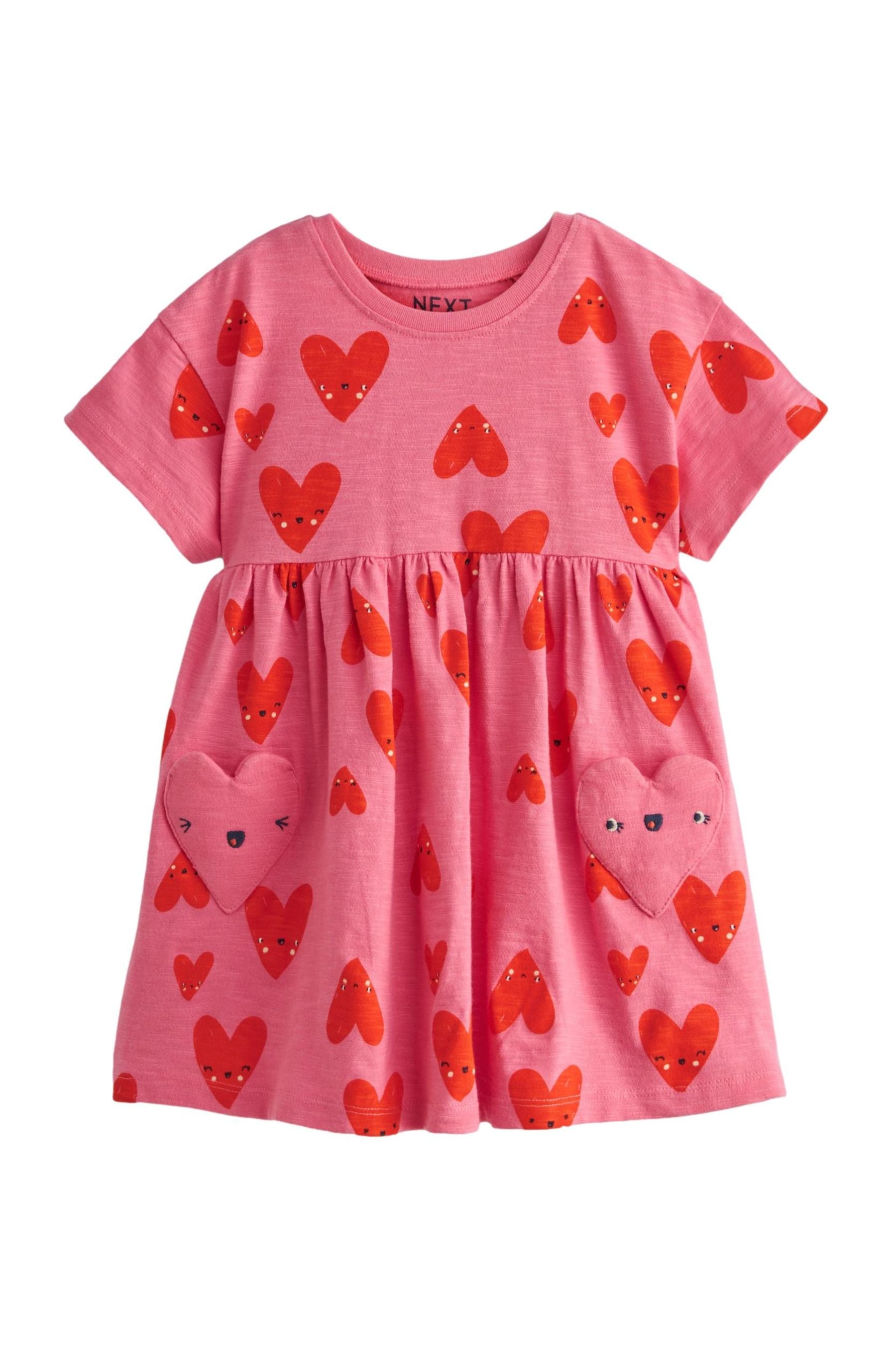 Pink Short Sleeve Cotton Jersey Dress (3mths-7yrs)