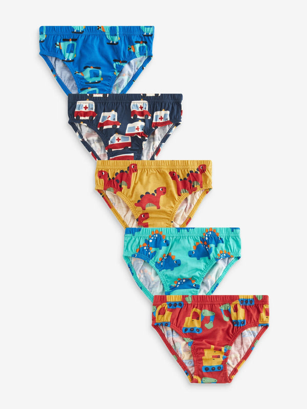 Bright Primary Print 100% Cotton Briefs 5 Pack (1.5-10yrs)