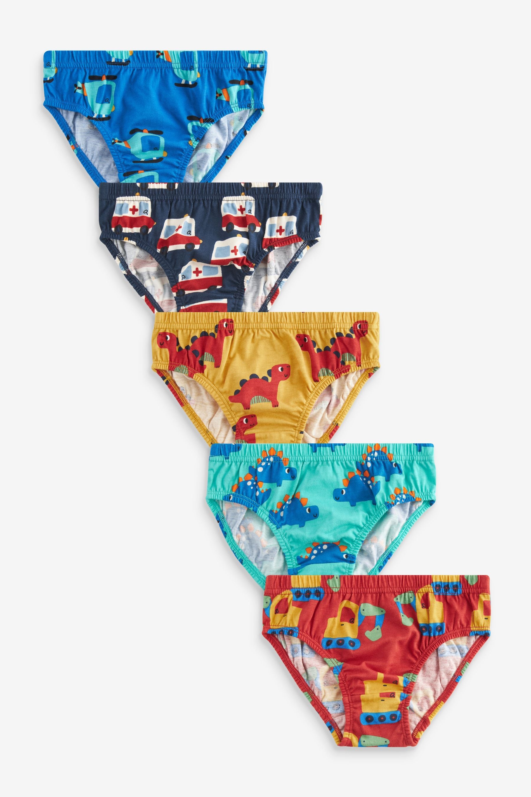 Bright Primary Print 100% Cotton Briefs 5 Pack (1.5-10yrs)