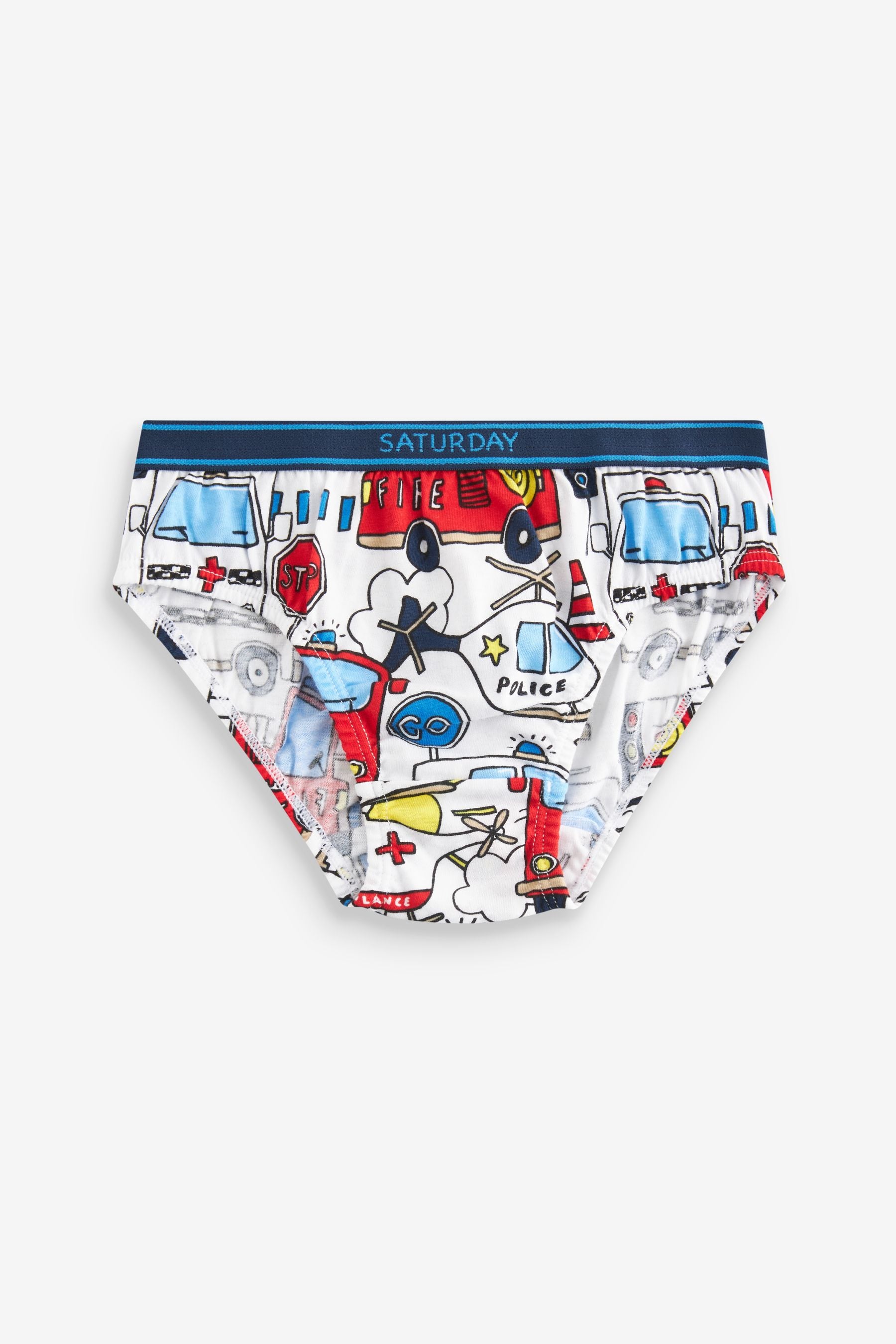 Emergency Vehicle Print Briefs 7 Pack (1.5-10yrs)