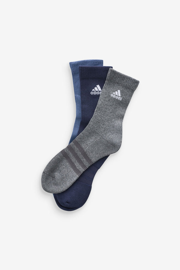 Blue adidas Cushioned Crew Socks 3 Pairs