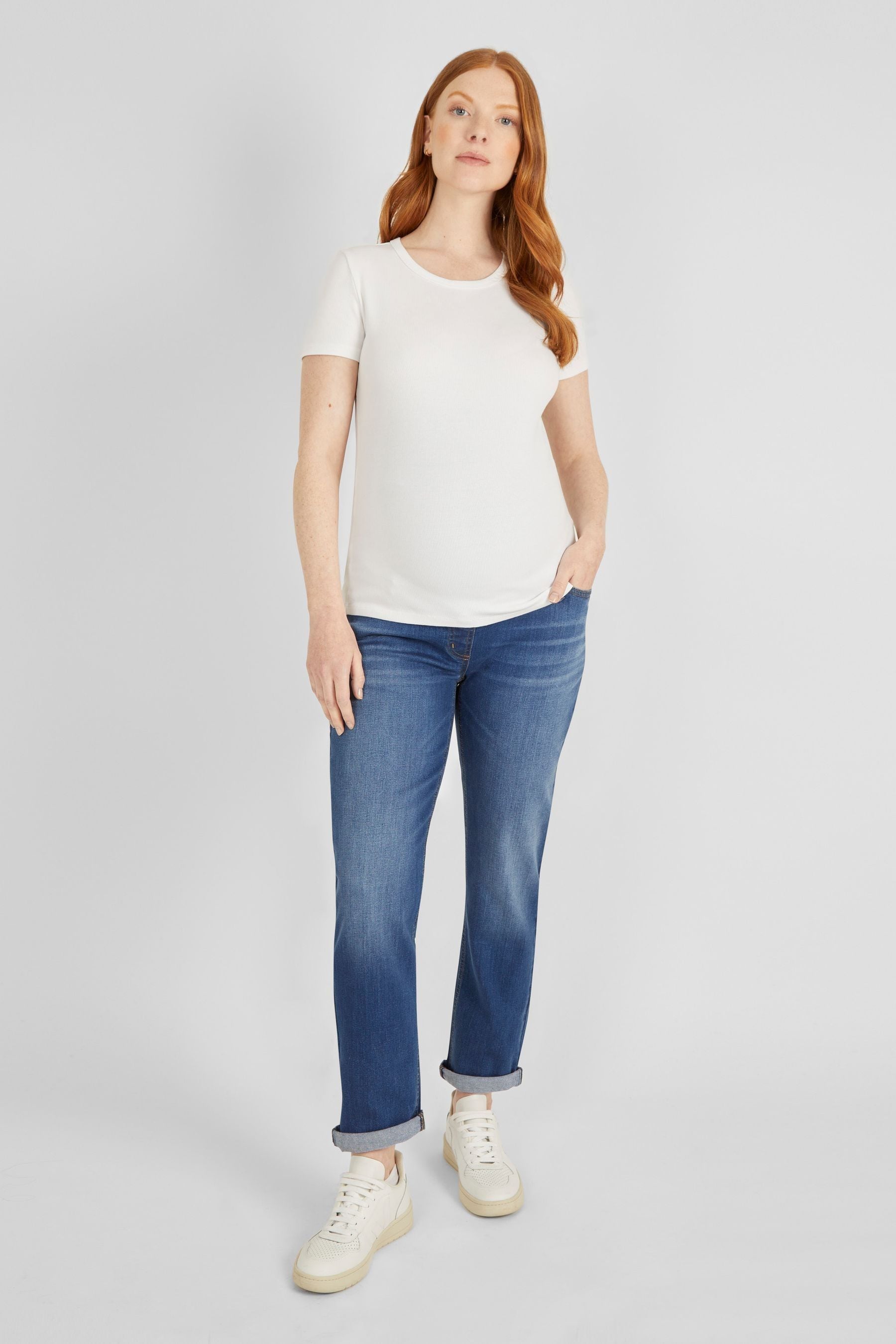 Mid Wash JoJo Maman Bébé Mom Maternity Jeans