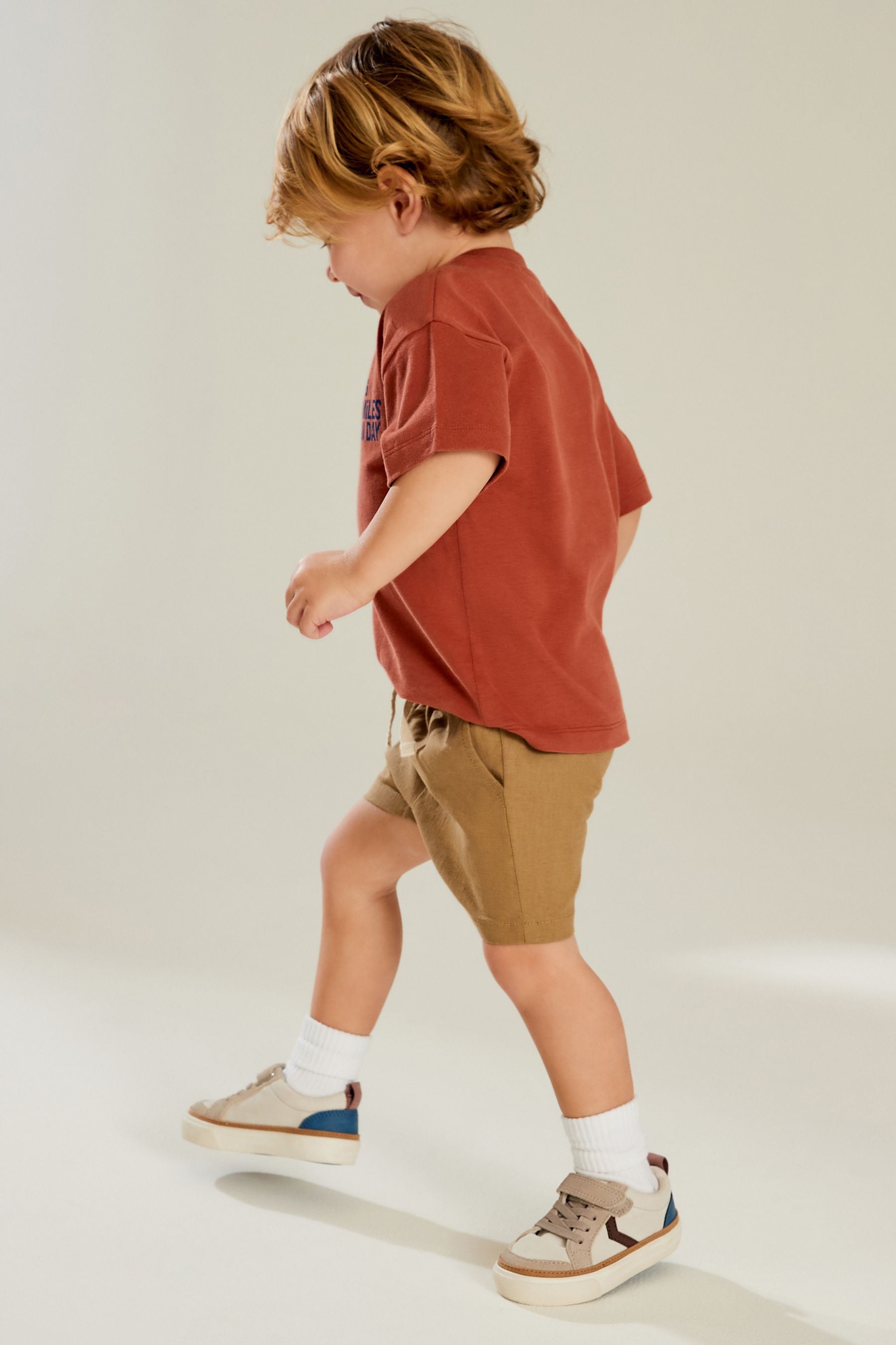 Rust Brown Simple Short Sleeve T-Shirt (3mths-7yrs)