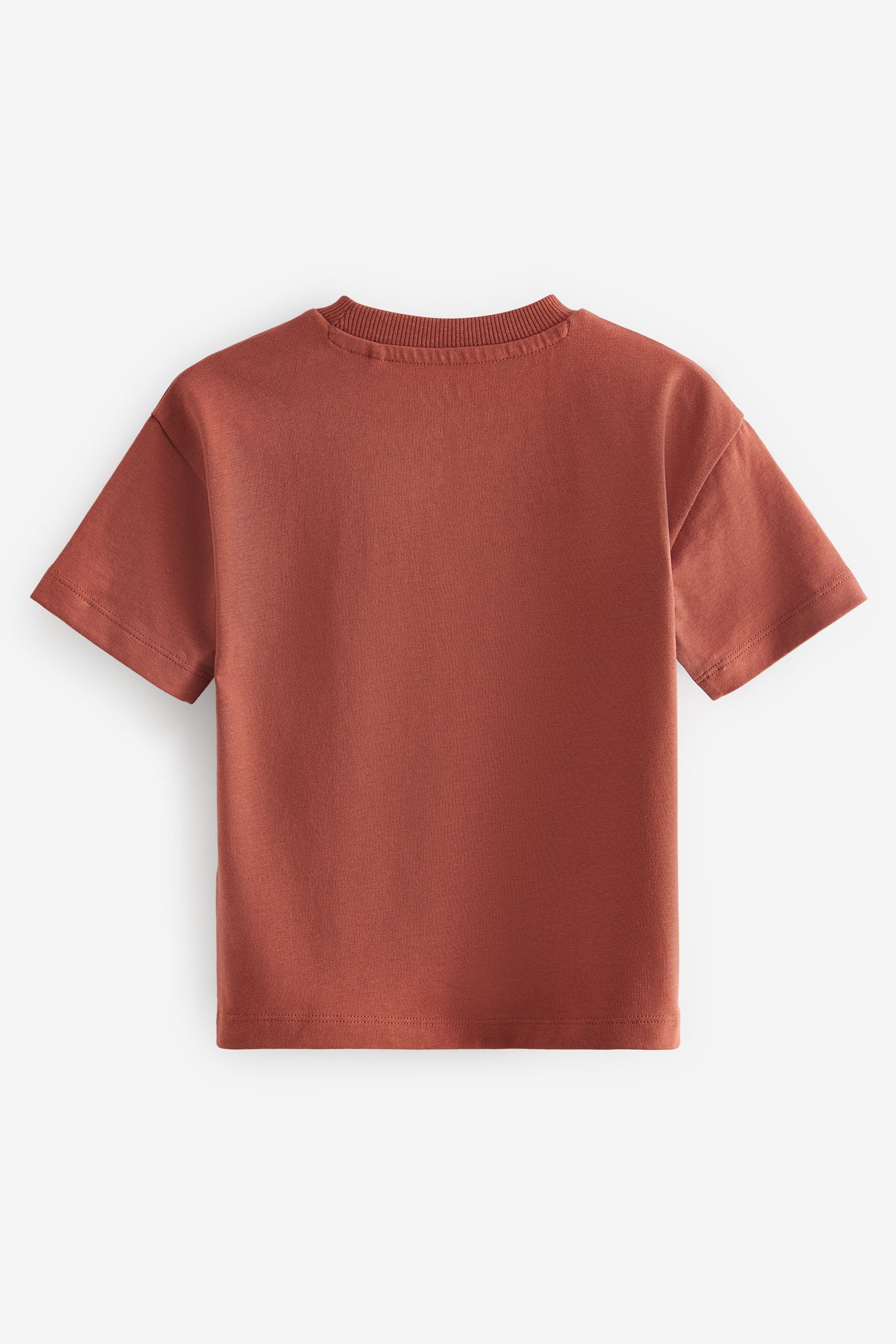 Rust Brown Simple Short Sleeve T-Shirt (3mths-7yrs)